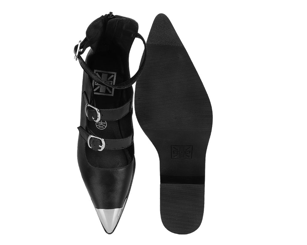 Black TUKskin 3 Buckle Cuban Heel Boots for Women - Vintage Punk Rock Gothic Ankle Boots - Perfect for Night Out, Concerts & Alternative Fashion
