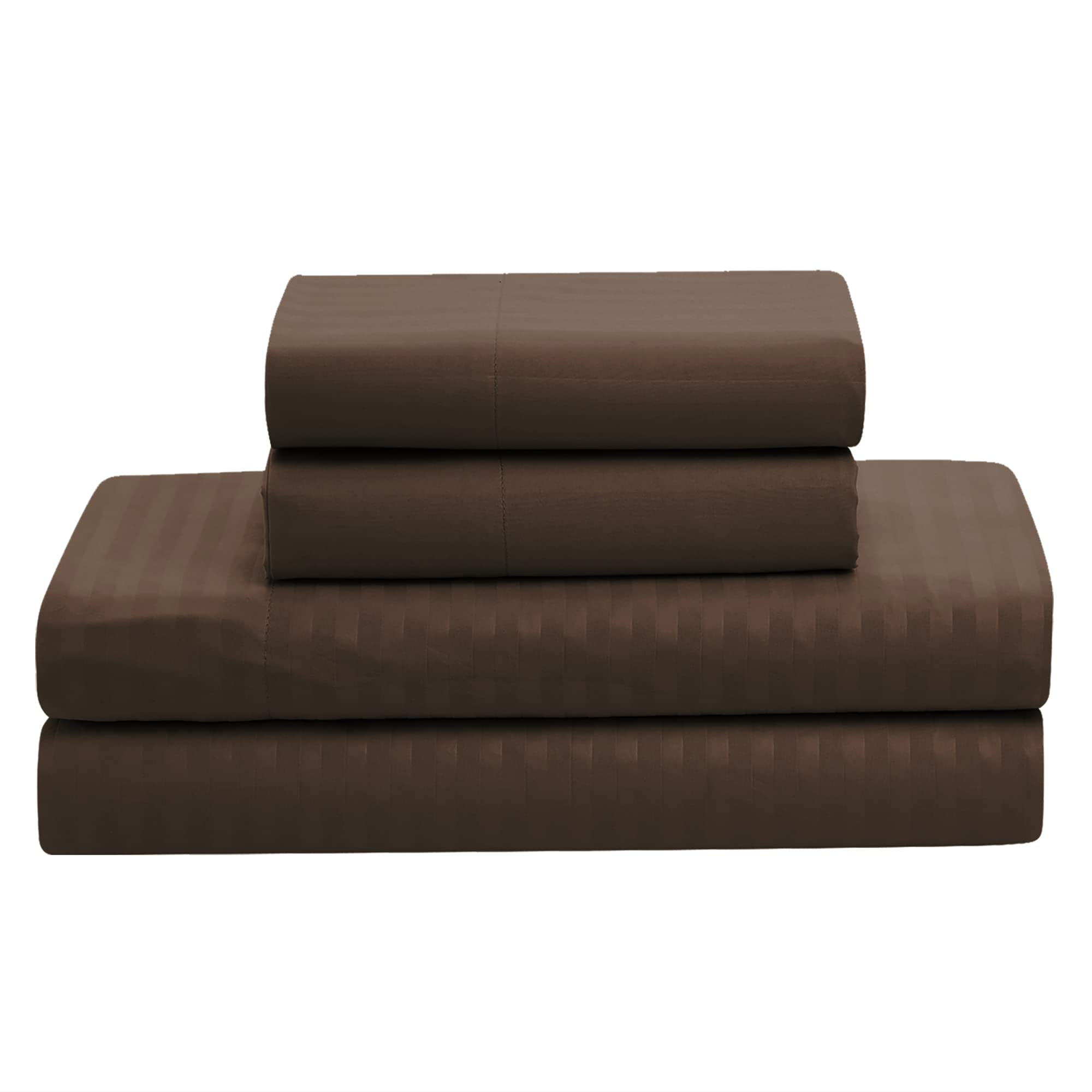 8-Piece Queen Comforter Set - Bed in a Bag with Bed Skirt, Fitted Sheet, Flat Sheet, 2 Pillowcases & 2 Shams - Dobby Chocolate Pattern - Perfect for Master Bedroom, Guest Room & Dorm Decor