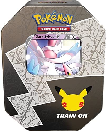 Pokemon TCG: 25th Anniversary Tin - Dark Sylveon Collector's Edition | Rare Trading Cards for Pokemon Fans & Gift for Collectors | Perfect for Game Nights, Birthday Presents & Pokemon Battles