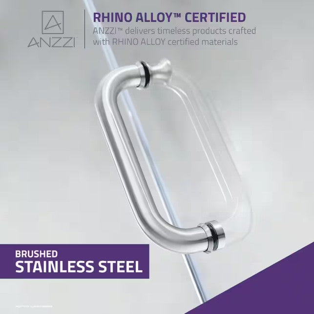 Anzzi SD AZ13 02BN T Madam Frameless Sliding Shower Door - 60