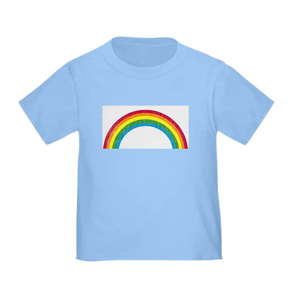Retro Rainbow Toddler T-Shirt - 100% Cotton Cute Graphic Tee for Boys & Girls | Perfect for Playdates, Daycare & Family Photos