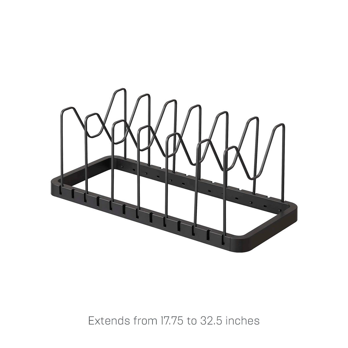 Adjustable Pot Lid Organizer - Heavy Duty Steel Kitchen Cabinet Organizer for Lids & Pans - Space Saving Storage Solution for Pots, Pans & Cookware Lids (Perfect for Small Kitchens & Clutter-Free Cabinets)