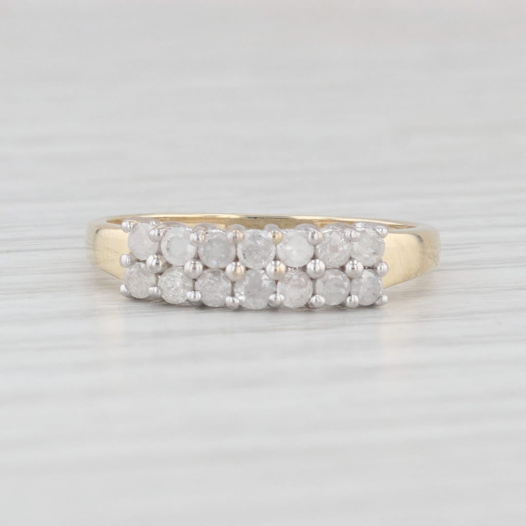 0.40ctw Diamond Wedding Anniversary Ring - 10k Yellow Gold Size 7 - Stackable Band for Women - Perfect Gift for Wife, Anniversary, Valentine's Day or Special Occasions