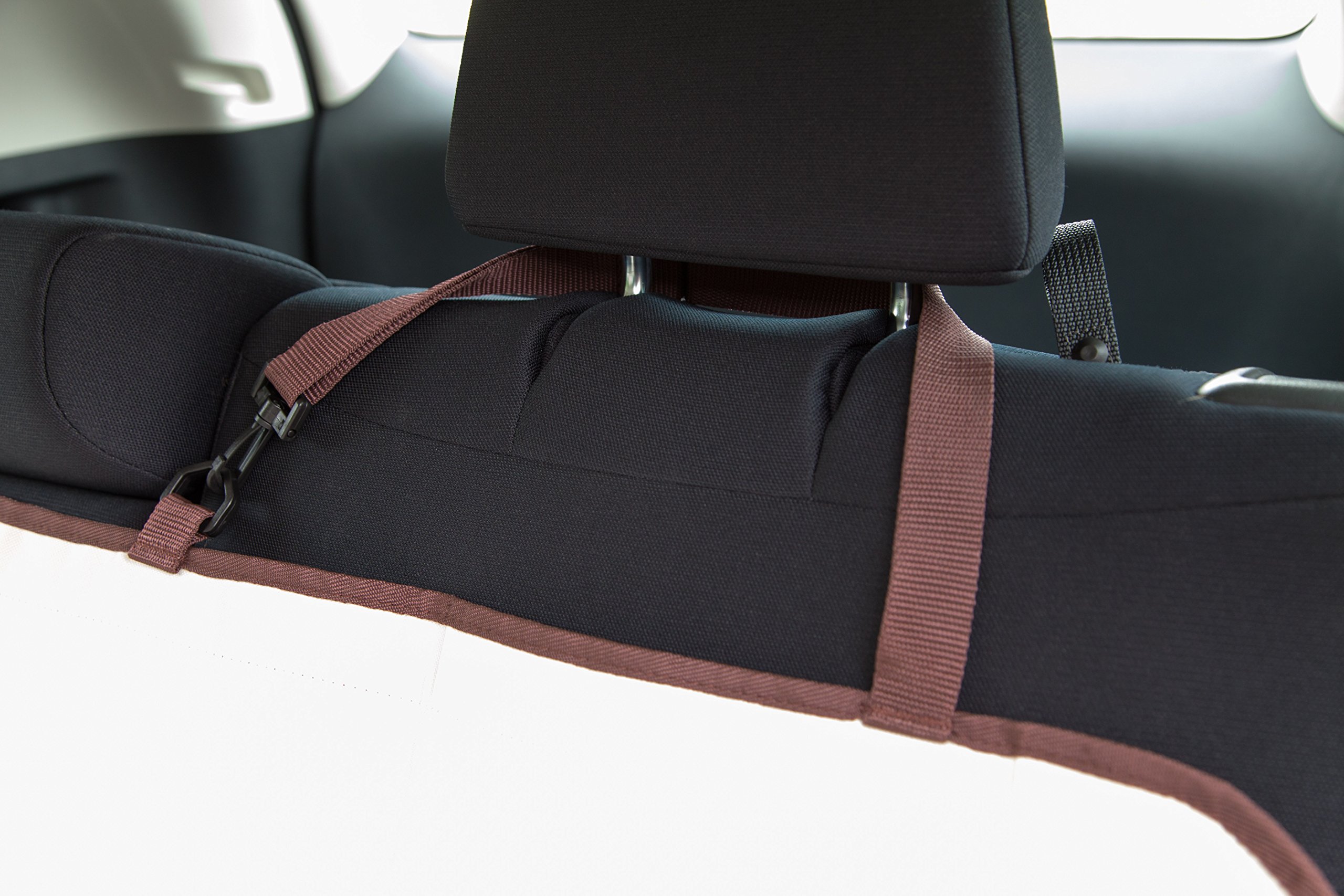 IRIS USA Large Dog Car Seat Cover - Waterproof & Easy Install Pet Hammock for Standard Backseat, Protects Against Dirt & Hair for Dogs & Cats (Beige) - Perfect for Road Trips, Vet Visits & Daily Commutes