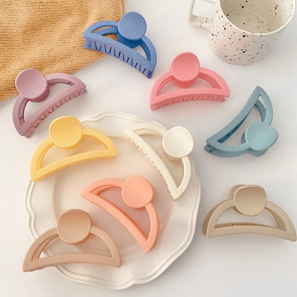 WUKAYA Non-Slip Matte Hair Claw Clips Set - 3.5 Inch Hair Clamps for Thick Hair, Women's Hair Styling Accessories (Pack of 6) - Perfect for Ponytails, Buns & Everyday Hairstyles