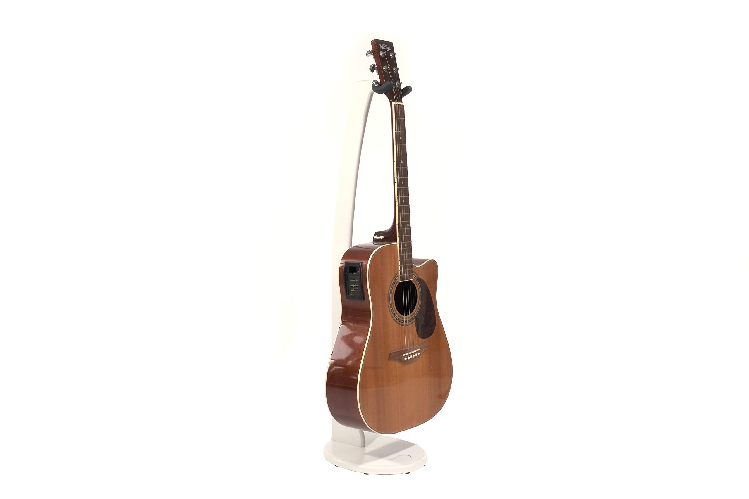 Premium Ruach GS-1 Wooden Guitar Stand - Universal Holder for Acoustic & Electric Guitars (White) - Perfect for Home, Studio & Stage Use