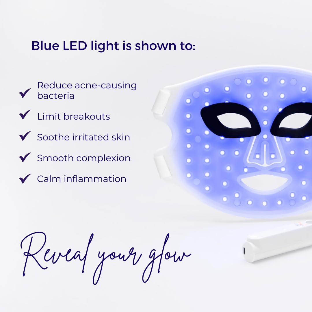 Revive LED Mask - Red & Blue Light Therapy for Acne Treatment, Wrinkles & Skin Rejuvenation | FDA-Cleared LED Face Mask for Pimple & Breakout Relief | Perfect for Home Skincare Routine & Spa Treatments