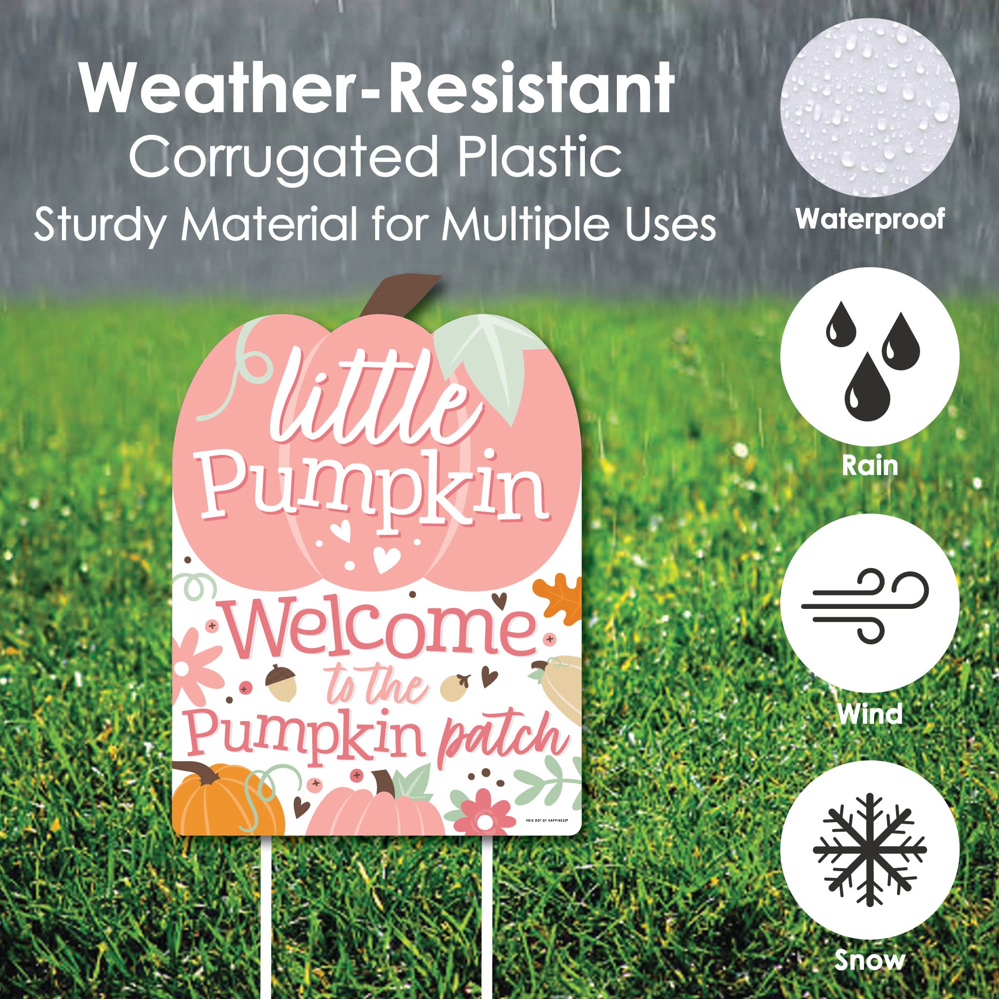 Big Dot of Happiness Girl Little Pumpkin Party Decorations - Fall Birthday Party, Baby Shower Welcome Yard Sign for Autumn Celebrations & Seasonal Home Decor