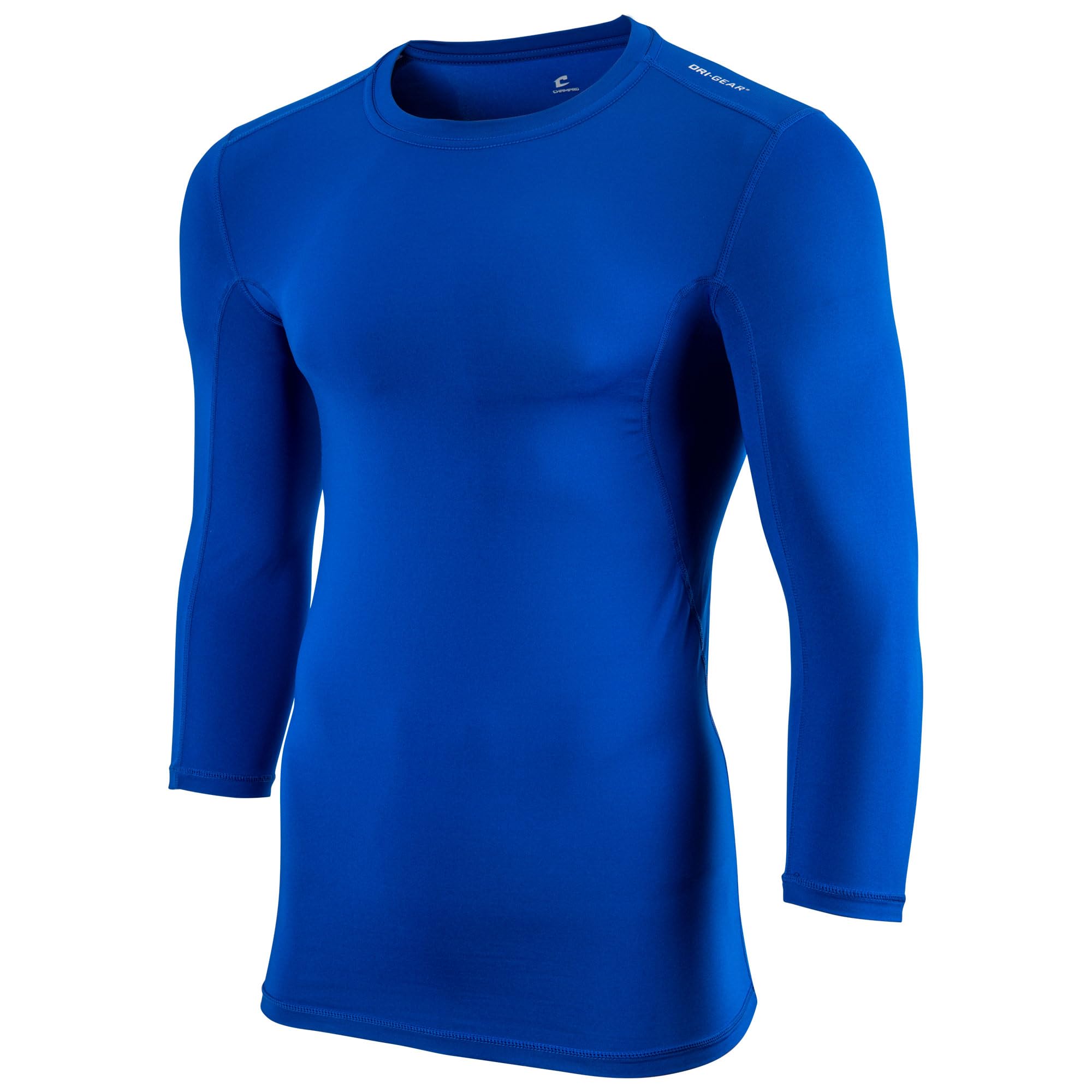 CHAMPRO Lightning Men's 3/4 Sleeve Compression Shirt - Moisture Wicking Baselayer for Football, Basketball & Baseball - Performance Athletic Top for Training & Sports