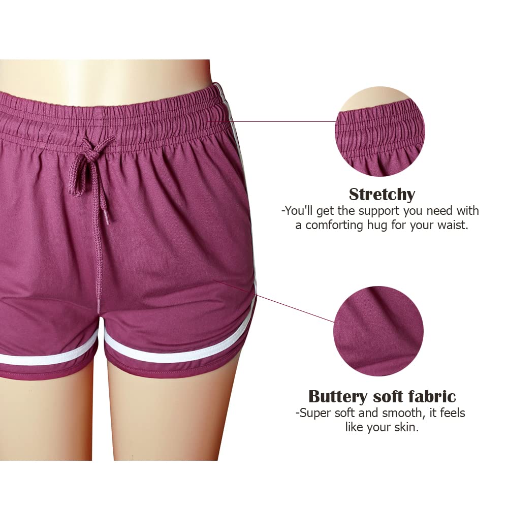 Women's Athletic Workout Shorts - Gym Yoga Running Fitness Sports Shorts with Comfortable Waistband - Perfect for Yoga, Running, Gym & Lounge Wear