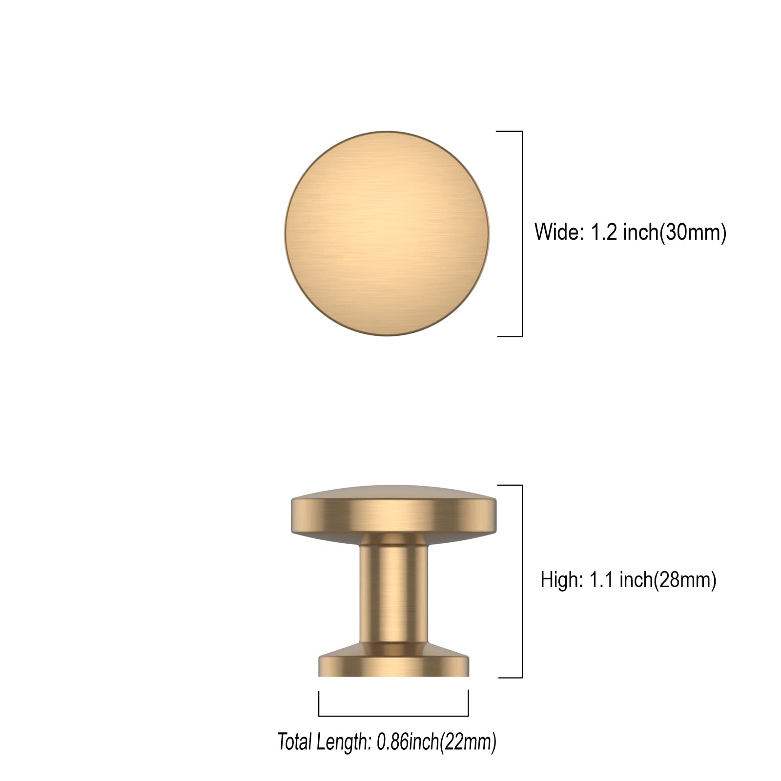 10 Pack Champagne Bronze Cabinet Knobs - Zinc Alloy Dresser & Drawer Pulls - Elegant Kitchen & Bathroom Hardware for Cabinets, Furniture, and Home Decor