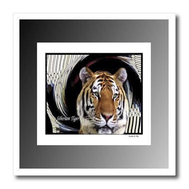 3D Rose SmudgeArt Siberian Tiger Iron-On Heat Transfer for White Fabric, 10x10 Inch - DIY T-Shirt Decoration, Custom Apparel Design for Sports Teams & Gifts