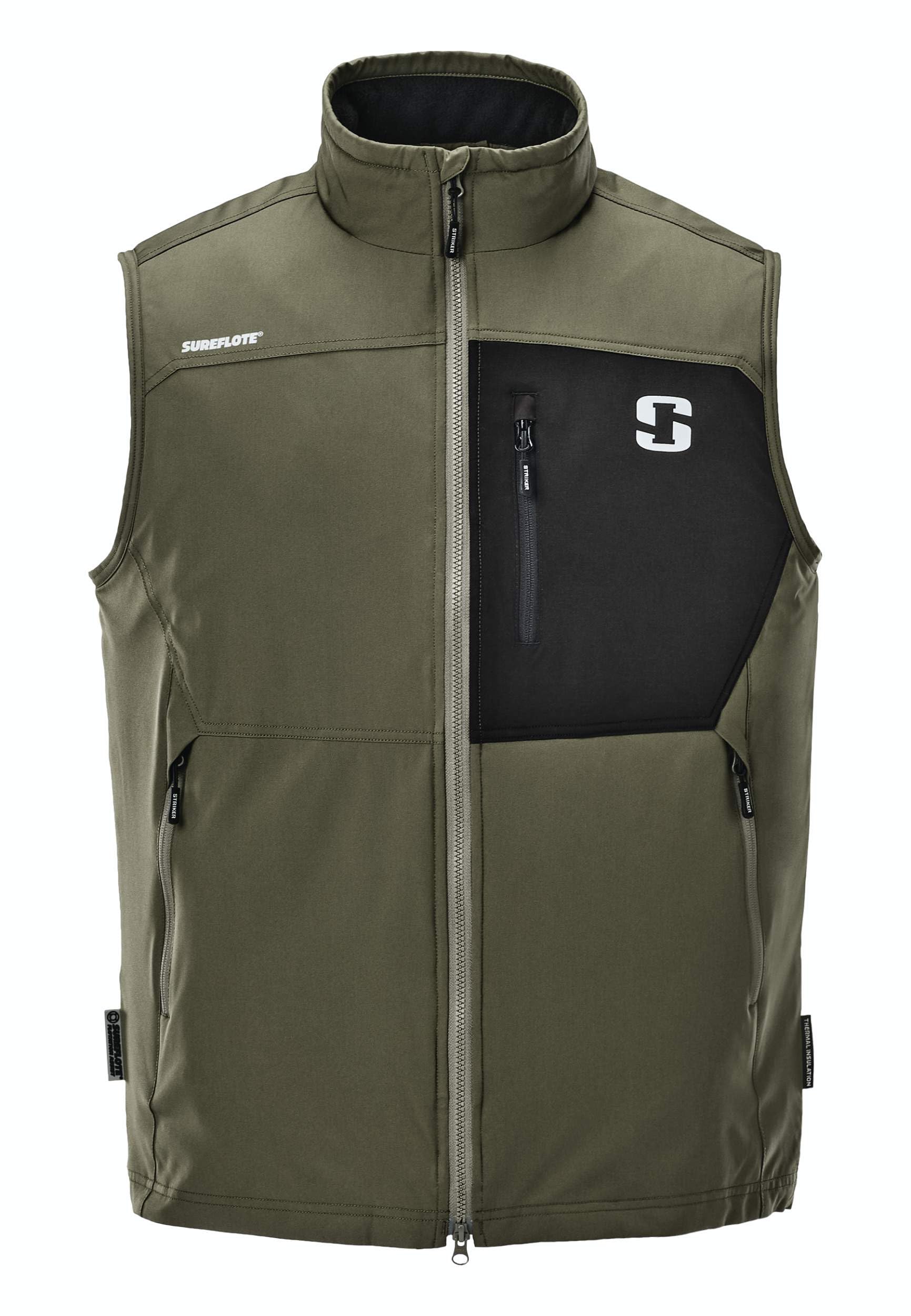 Striker Men's Shield Float Insulated Waterproof Fishing Vest with Sureflote Flotation Technology - Warm & Buoyant for Ice Fishing, Kayaking & Outdoor Water Sports