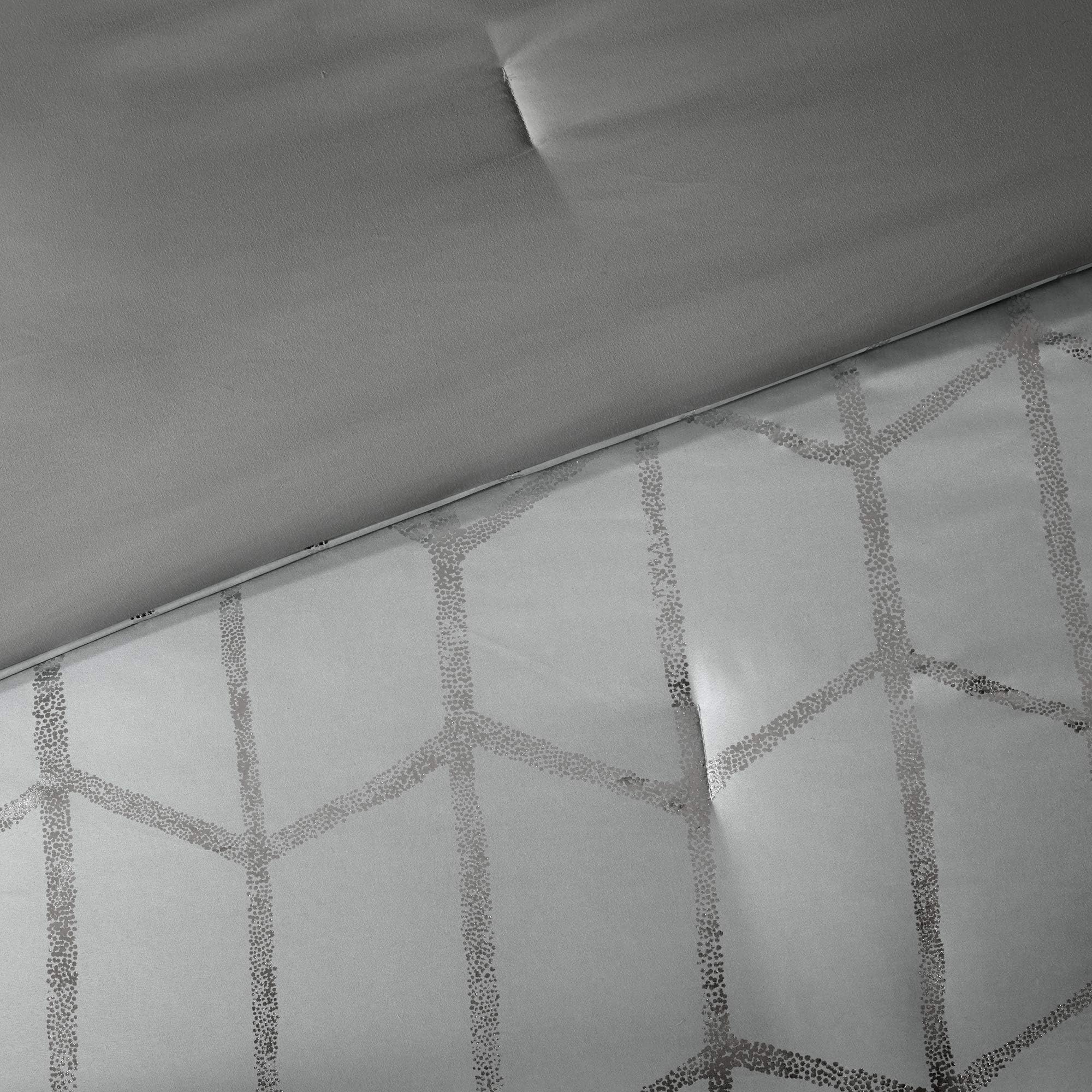 Premium Raina Comforter Set - Full/Queen Size, Soft Grey & Silver Bedding - Perfect for Master Bedroom, Guest Room & Cozy Home Decor