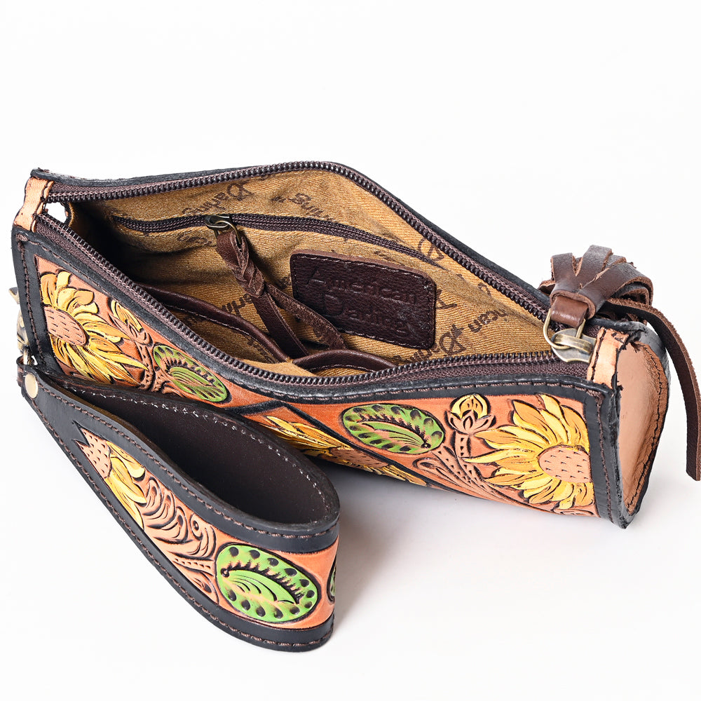 ADBGA387 American Darling Genuine Leather Women's Western Handbag - Hand Tooled Leather Purse for Cowgirl Style, Rodeo Events & Country Fashion Accessories