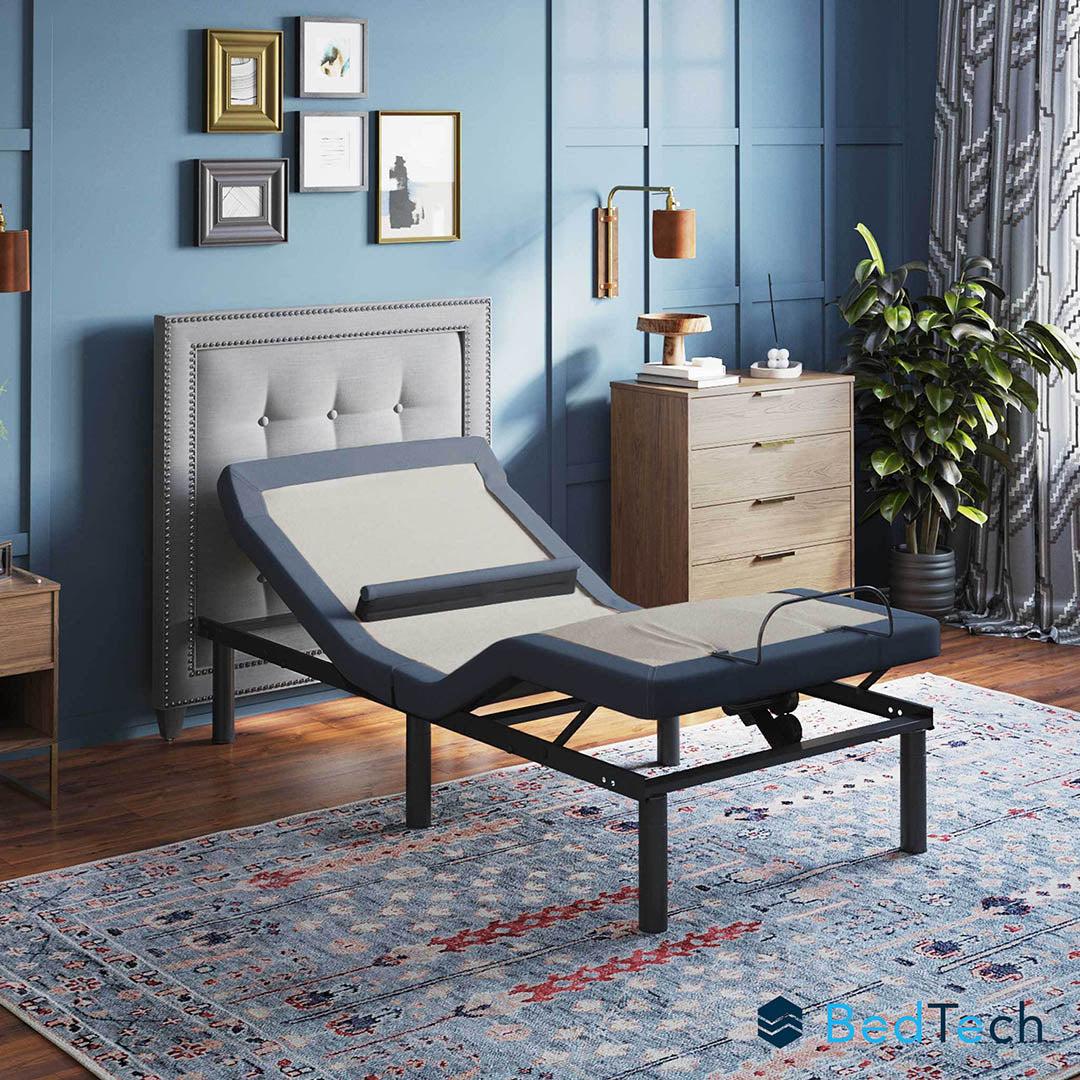 BT6500 Adjustable Bed Base with Remote Control - Memory Foam Mattress Compatible for Back Pain Relief & Zero Gravity Position - Perfect for Home, Office & Guest Room Use