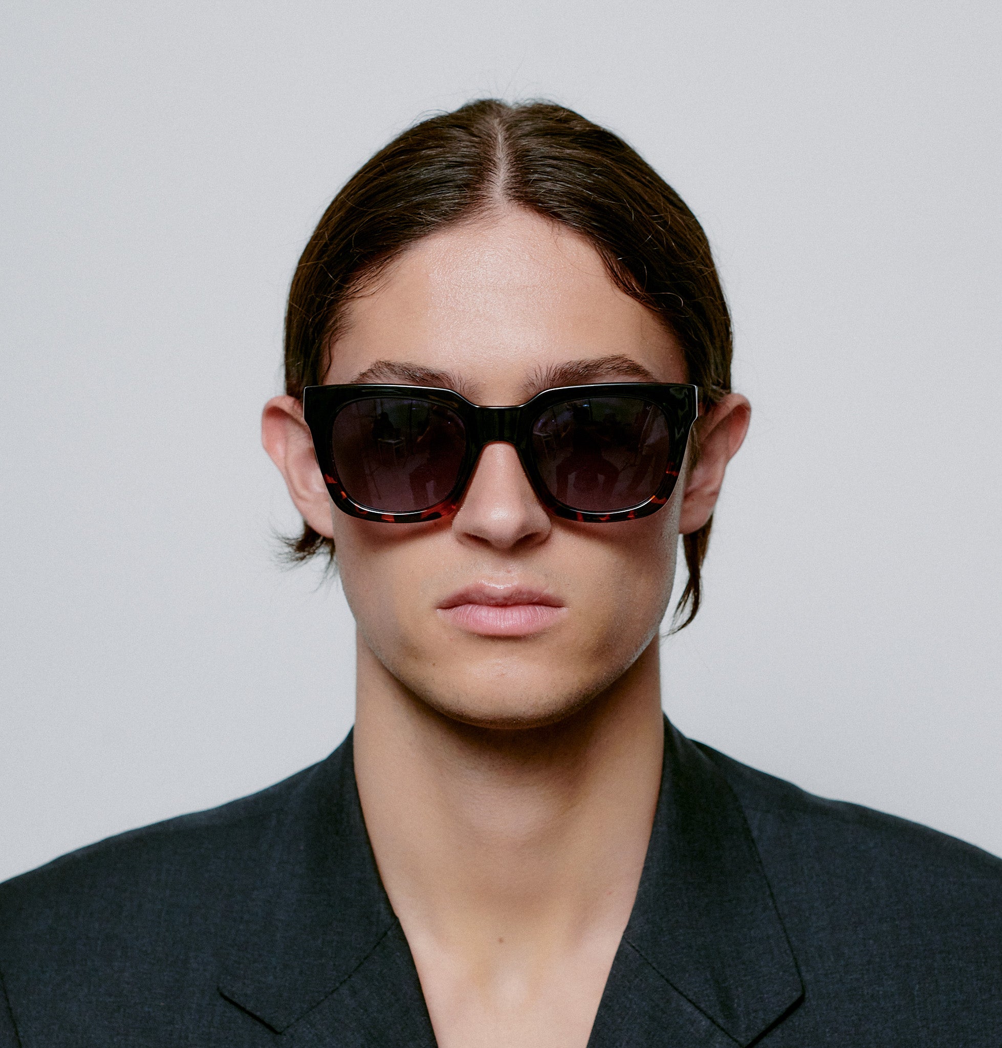 A. Kjaerbede Nancy Sunglasses - Black Demi Tortoise Frame for Women, UV Protection, Fashionable & Lightweight - Perfect for Beach, Driving & Outdoor Activities