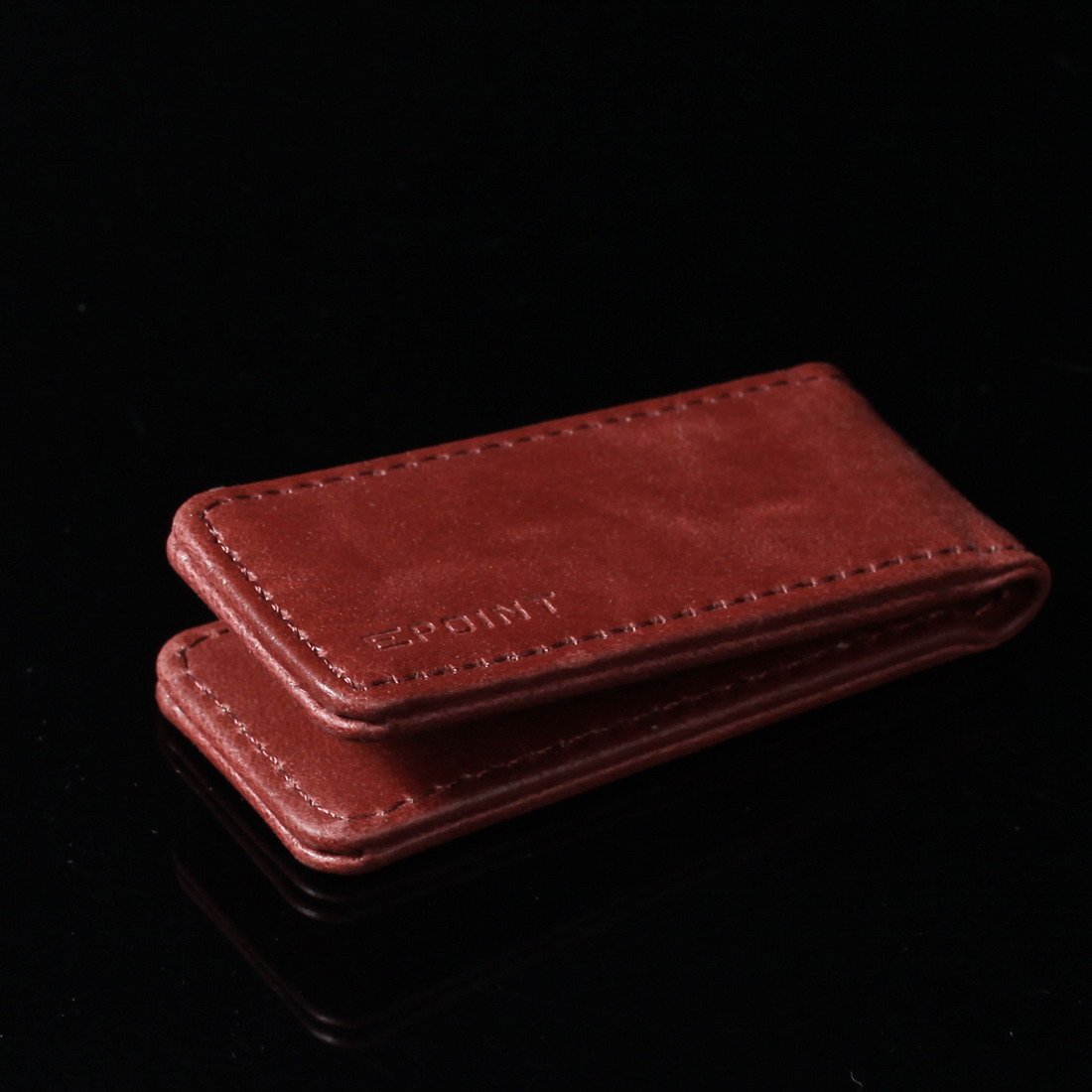 Epoint EQA12B03 Premium Red PU Leather Money Clip - Stylish Designer Wallet Accessory for Men | Perfect Gift for Birthday, Anniversary & Father's Day | Ideal for Cash, Cards & Everyday Carry