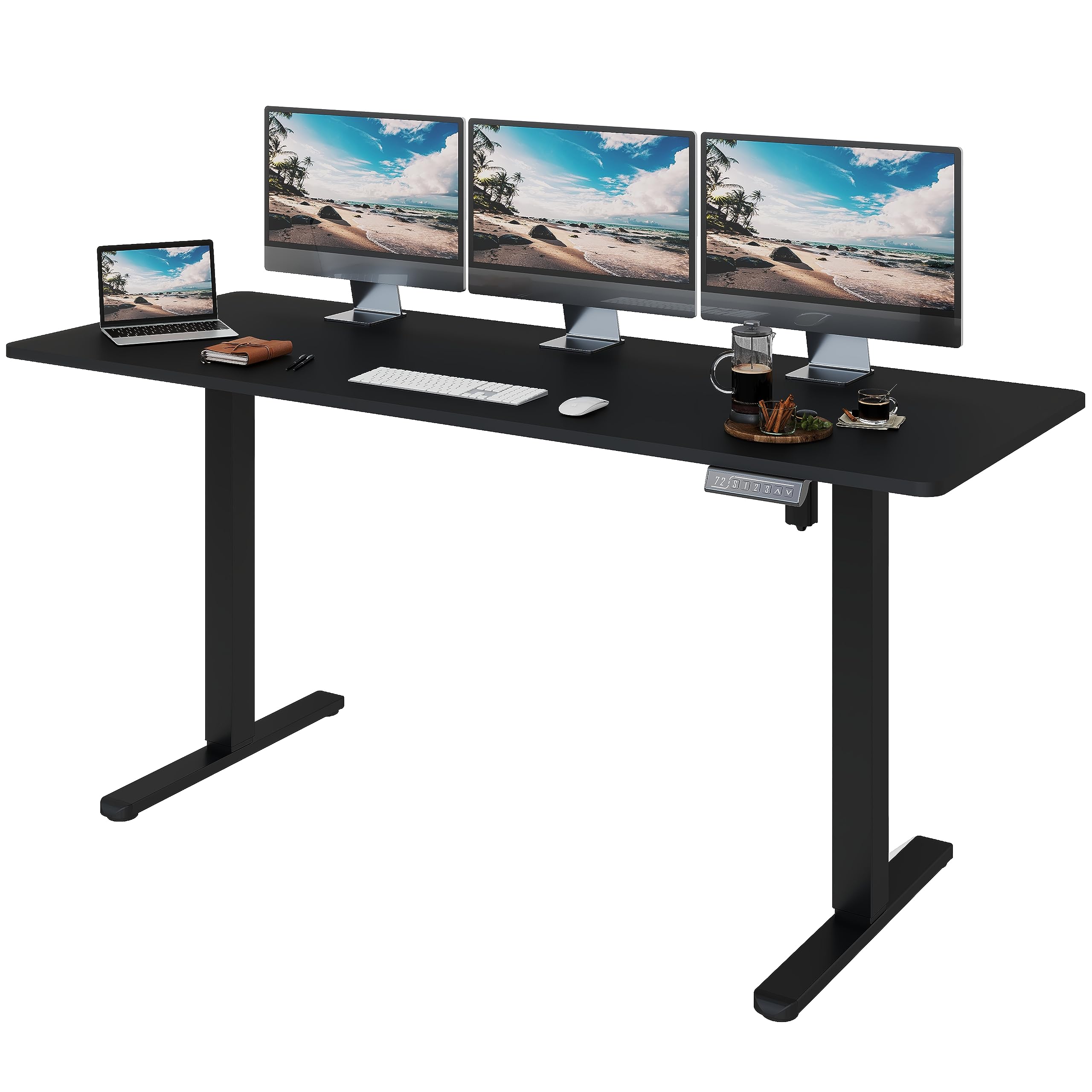Lubvlook 63 Inch Electric Adjustable Height Standing Desk - Ergonomic Home Office Desk with Splice Board (63