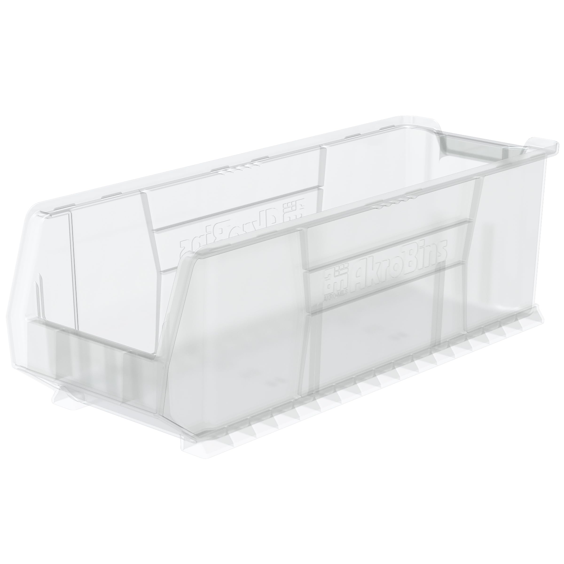Super-Size Akro-Mils 30292 Clear Plastic Storage Bins - 30x11x10 Inch Stackable Organizer for Garage, Classroom, Warehouse (4-Pack) | Space-Saving Storage Solution for Tools, Toys & Office Supplies
