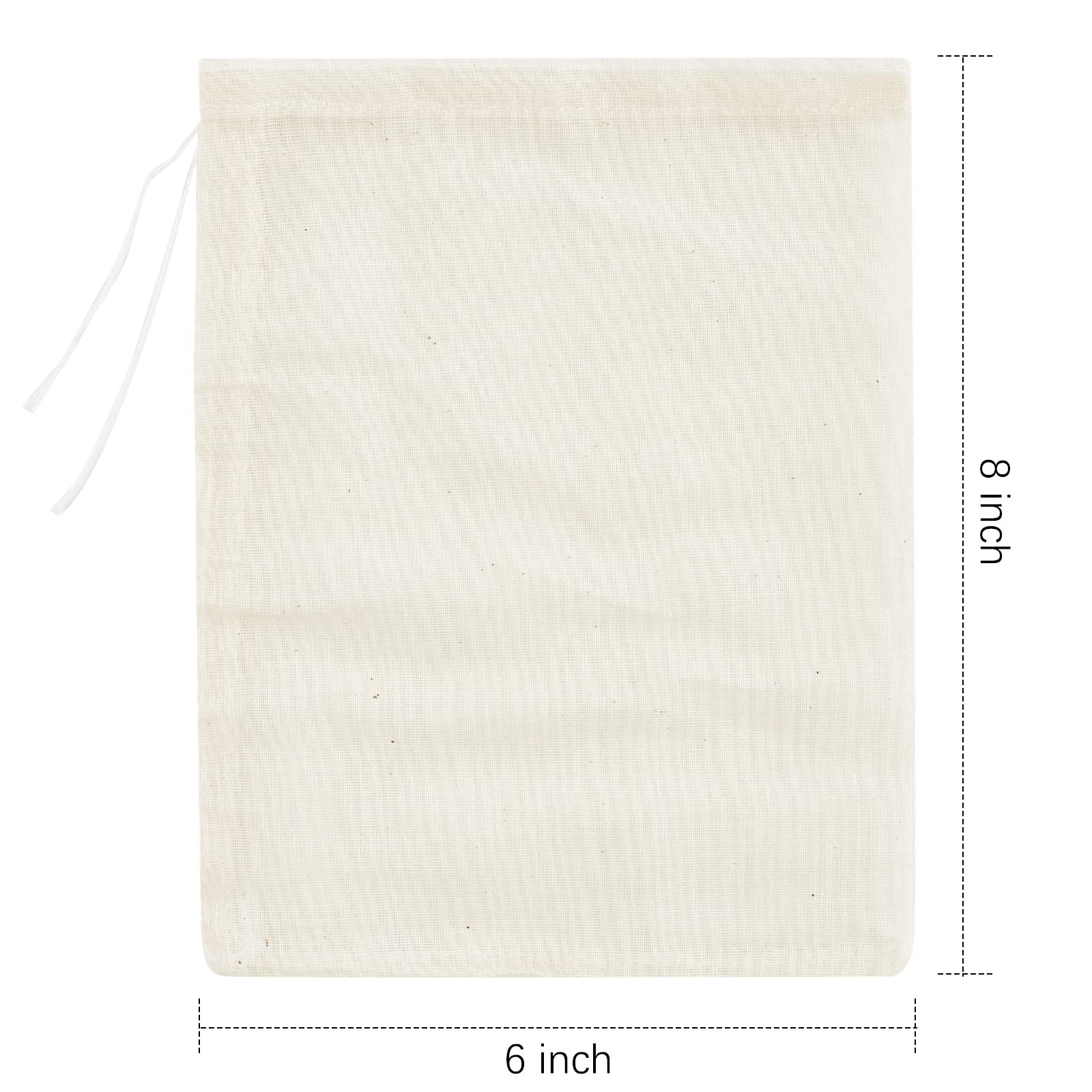 24 Pack Reusable Spice Bags for Cooking - 6x8 Inch Cheesecloth Bags for Straining, Tea, Soup & Bone Broth | Eco-Friendly Cotton Muslin Drawstring Bags | Perfect for Herbal Infusions, Spice Storage & DIY Brewing