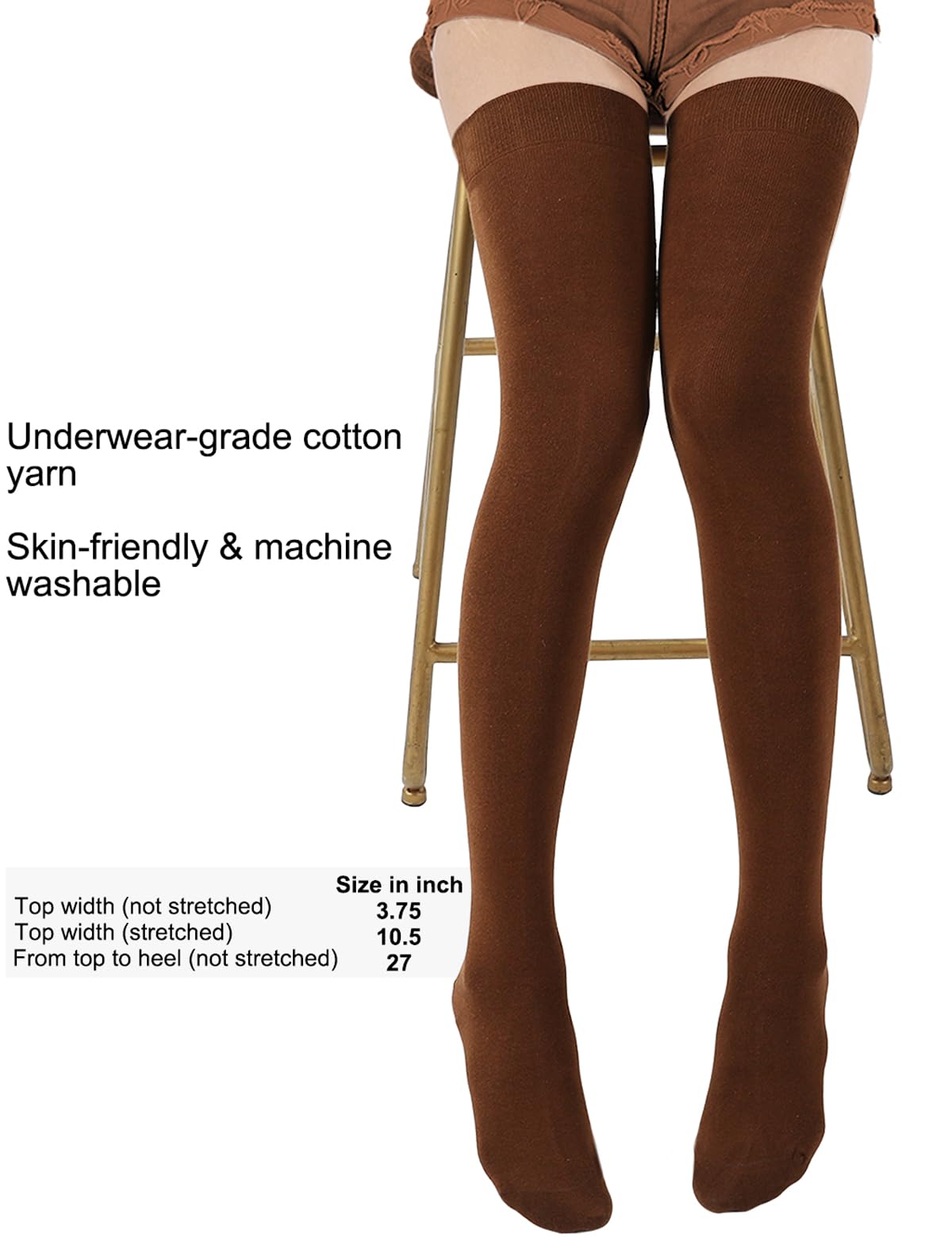EZFS PLUS Women's Thigh High Socks - Extra Long Over The Knee Cotton Boot Stockings, Thick Leg Warmers for Girls | Perfect for Winter, Cosplay & Fashion Outfits