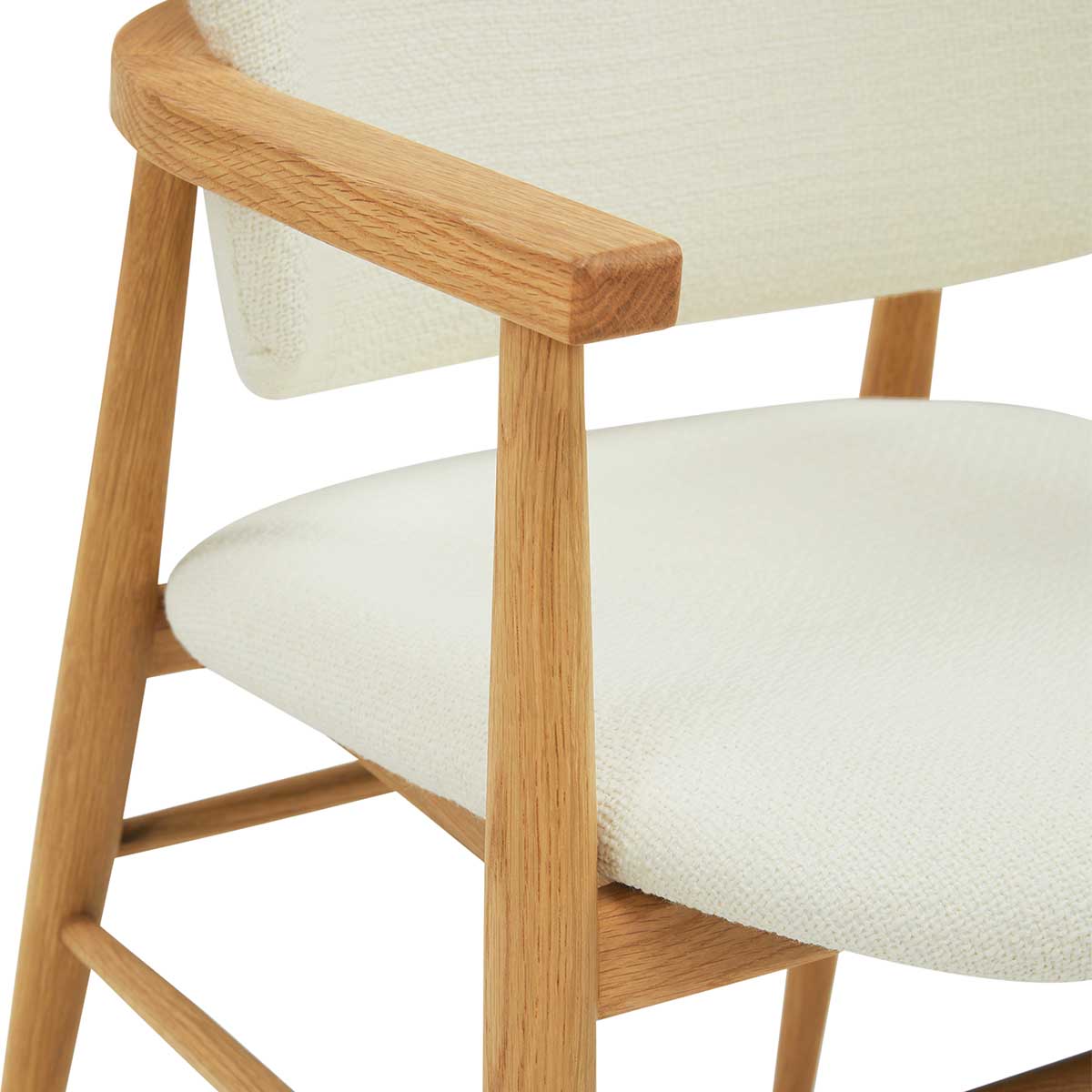 Aura Fabric Dining Chair - Solid Oak Wood Frame, Comfortable Upholstered Seat - Perfect for Kitchen, Dining Room, and Home Office Use