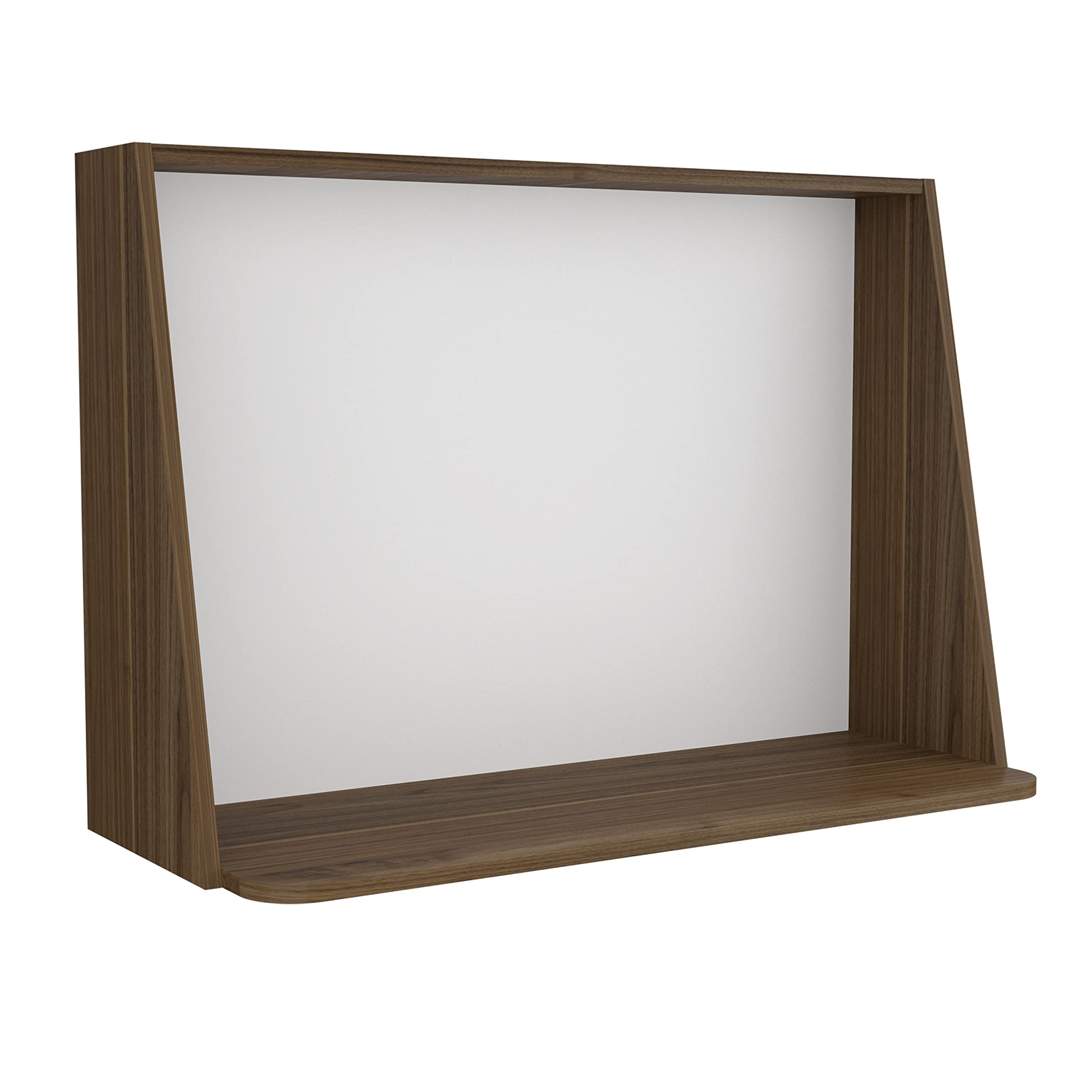 Vasco Wall Mounted Floating Desk with Shelf - Solid Mahogany or White Finish - Perfect for Home Office, Small Spaces & Dorm Rooms