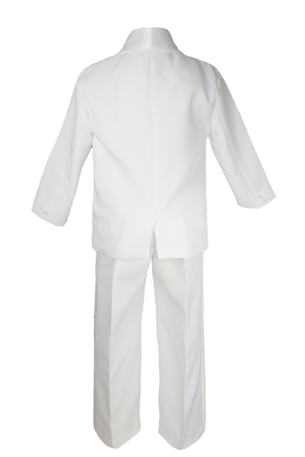 6-Piece Baby Boy Christening Outfit - White Tuxedo Suit with Stole (Size SM-20) | Formal Baptism, First Communion & Special Occasion Wear