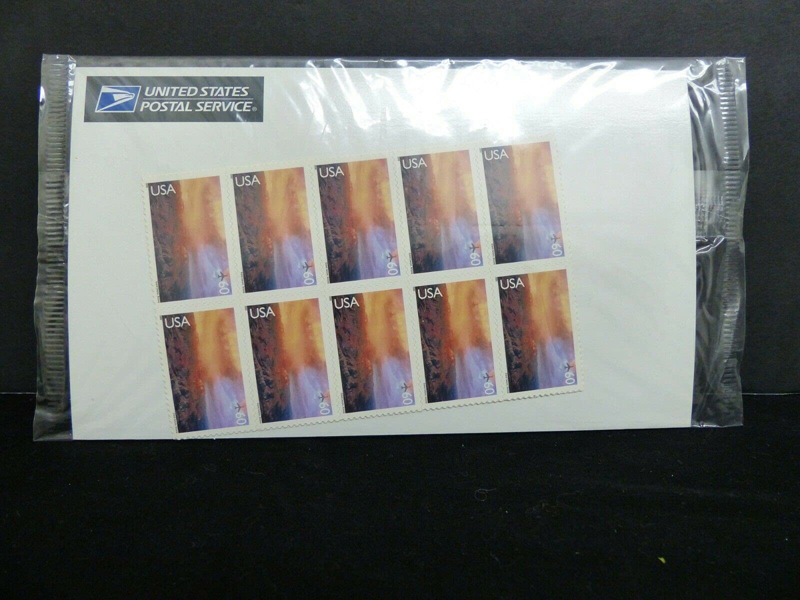 USA Grand Canyon Stamps Block of 10 - Collectible Reversed Photo Flaw for Stamp Enthusiasts