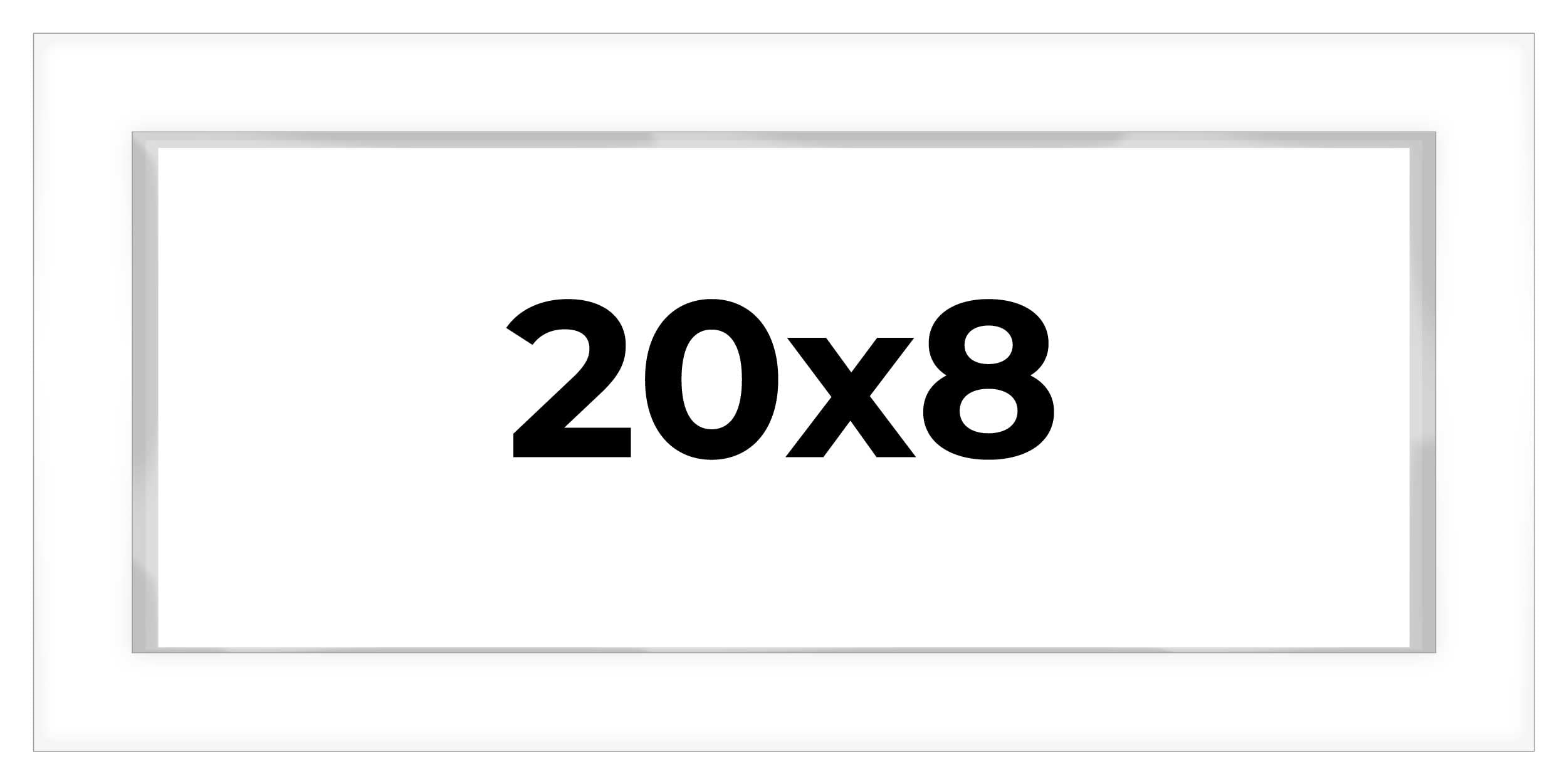 20x8 Shadow Box White Display Frame - 1 Inch Deep, 1.5 Inch Wide Moulding - Shatter Resistant Acrylic Plexiglass, Acid-Free Foamboard Backing & Hanging Hardware Included - Perfect for Memorabilia, Artwork, and Keepsake Display