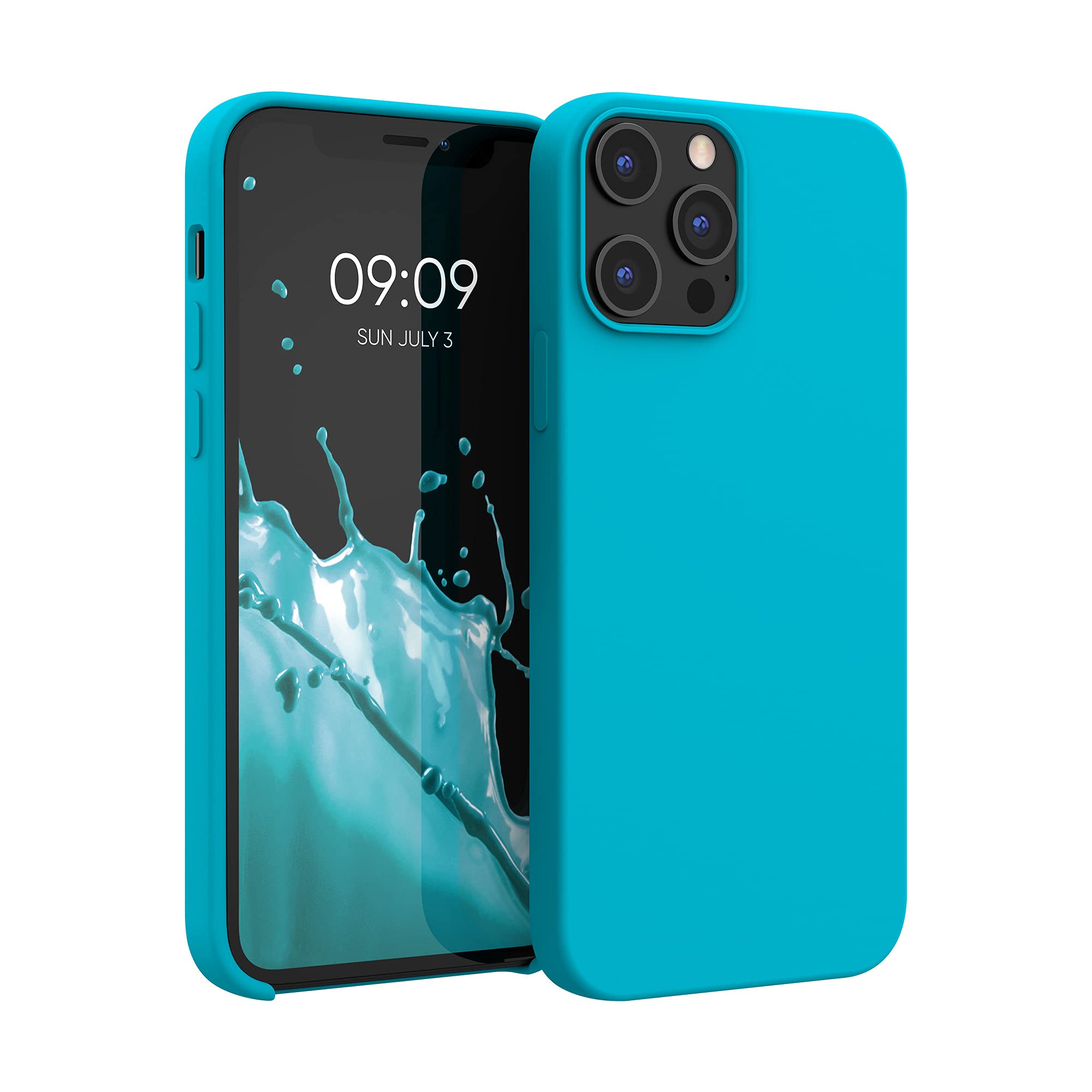 kwmobile Shockproof TPU Silicone Case for Apple iPhone 12 Pro Max - Soft Protective Phone Cover with Anti-Slip Grip - Cool Glacier Design - Perfect for Outdoor Activities & Daily Use