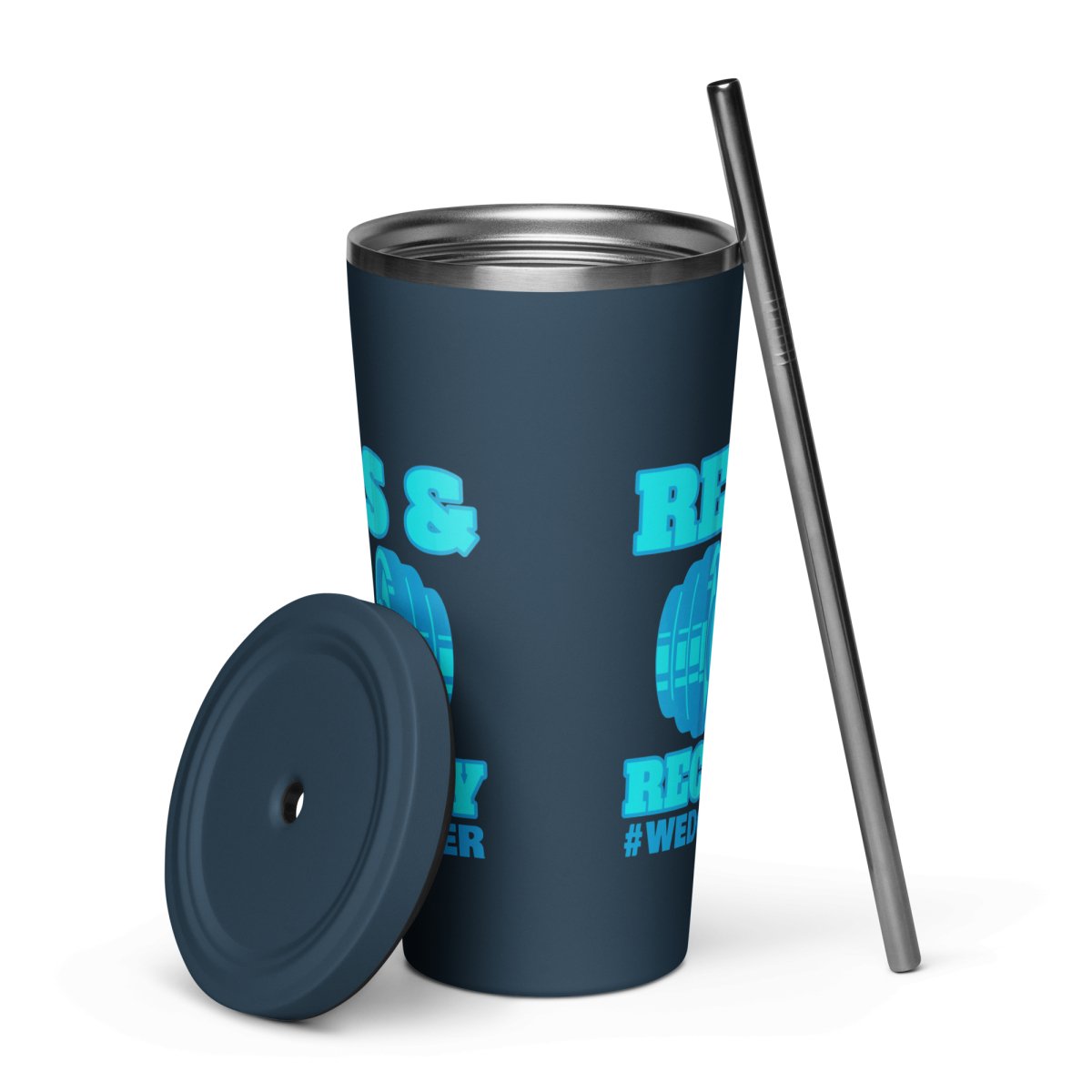 Reps & Recovery Tumbler - 20oz Insulated Stainless Steel Water Bottle with Lid & Straw - Perfect for Gym, Workouts, and Post-Training Hydration