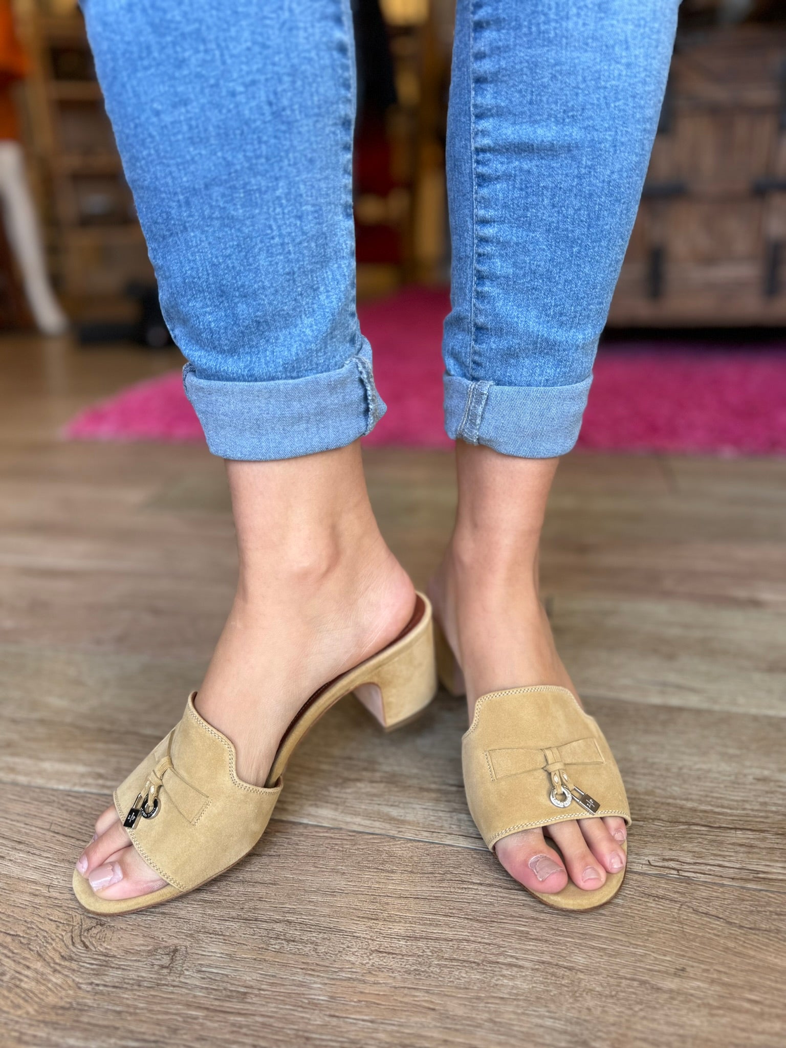 Loro Piana My Charms Suede Slide Mules Women's Size 7.5 | Comfortable Summer House Slippers for Indoor & Outdoor Wear