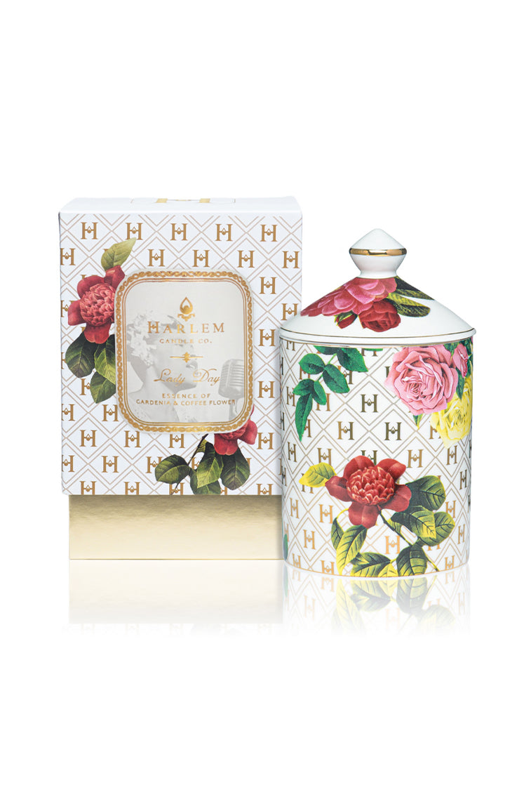 Harlem Candle Company - Premium Lady Day Ceramic Scented Candle for Home Decor, Relaxation & Romantic Ambiance - Jazz-Inspired Fragrance for Living Room, Bedroom & Bathroom