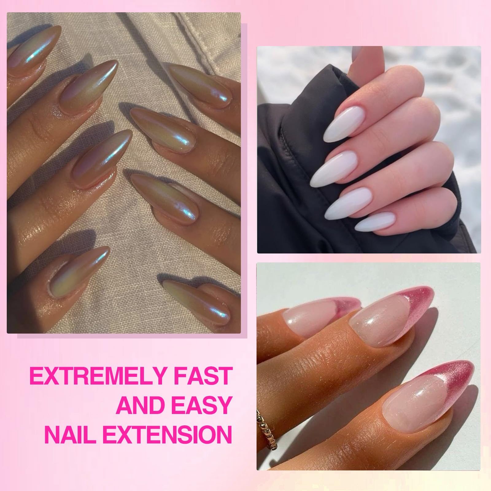 SAVILAND Professional Almond Gel Nail Kit with UV LED Lamp & 500 Nail Tips - DIY Manicure Set for Home, Salon & Nail Art | Perfect for Beginners & Professionals