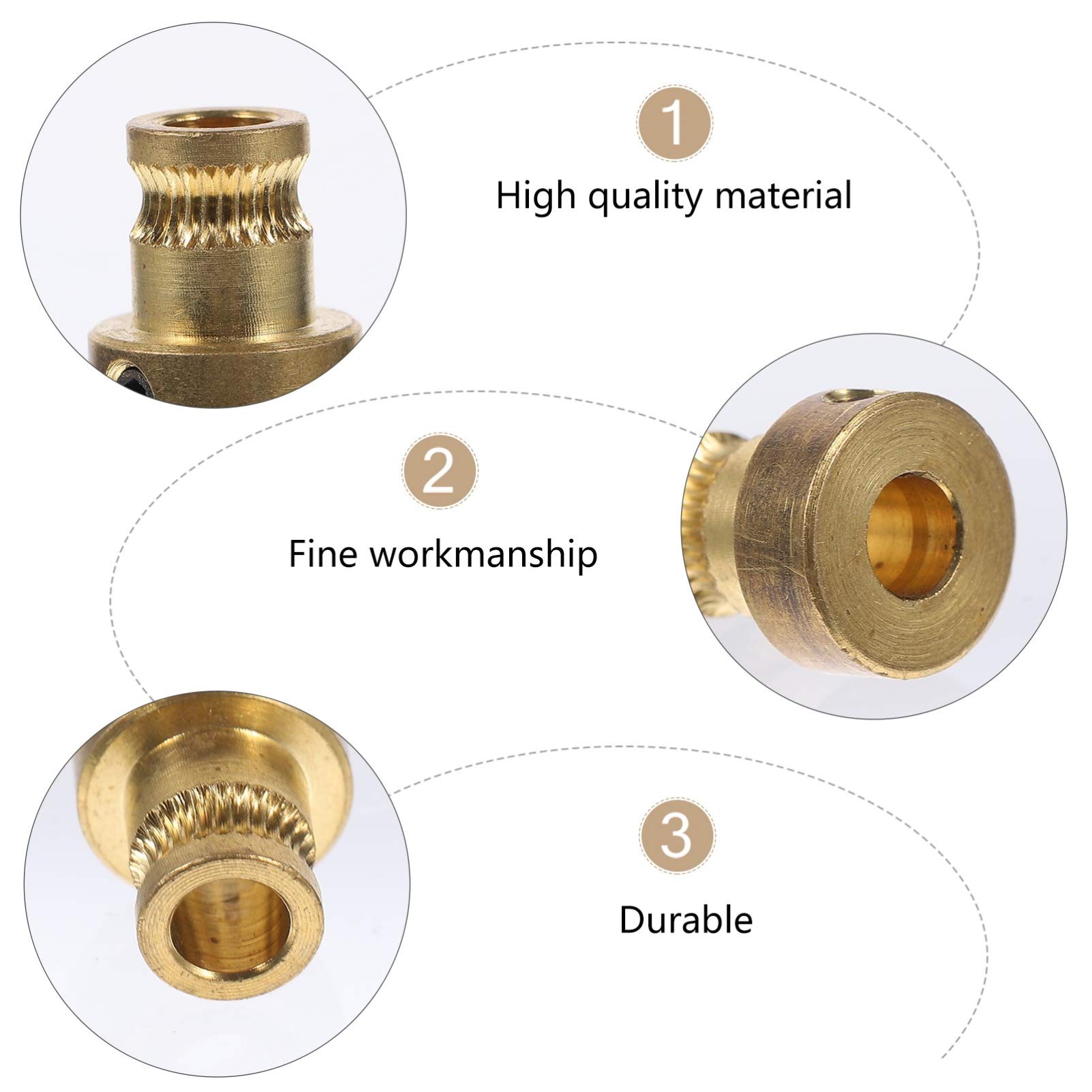 ULTECHNOVO 4pcs Brass Extruder Wheel Drive Gear - 3D Printer Feeding Gear Set for Smooth Filament Extrusion | Perfect for Creality Ender 3, CR-10, DIY 3D Printing Projects