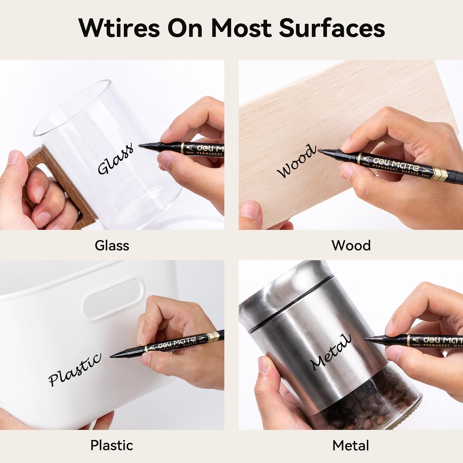 Deli Twin Tip Permanent Markers - Fine & Ultra Fine for Signing, Labeling, Office & Art Use