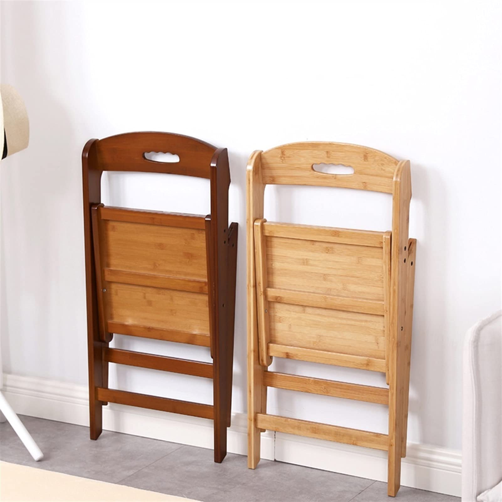 Solid Wood Dining Chair - Foldable & Portable European-Style Back Chair for Home, Office, Computer Desk - Brown Wooden Seat for Kitchen, Dining Room, Study, or Workspace