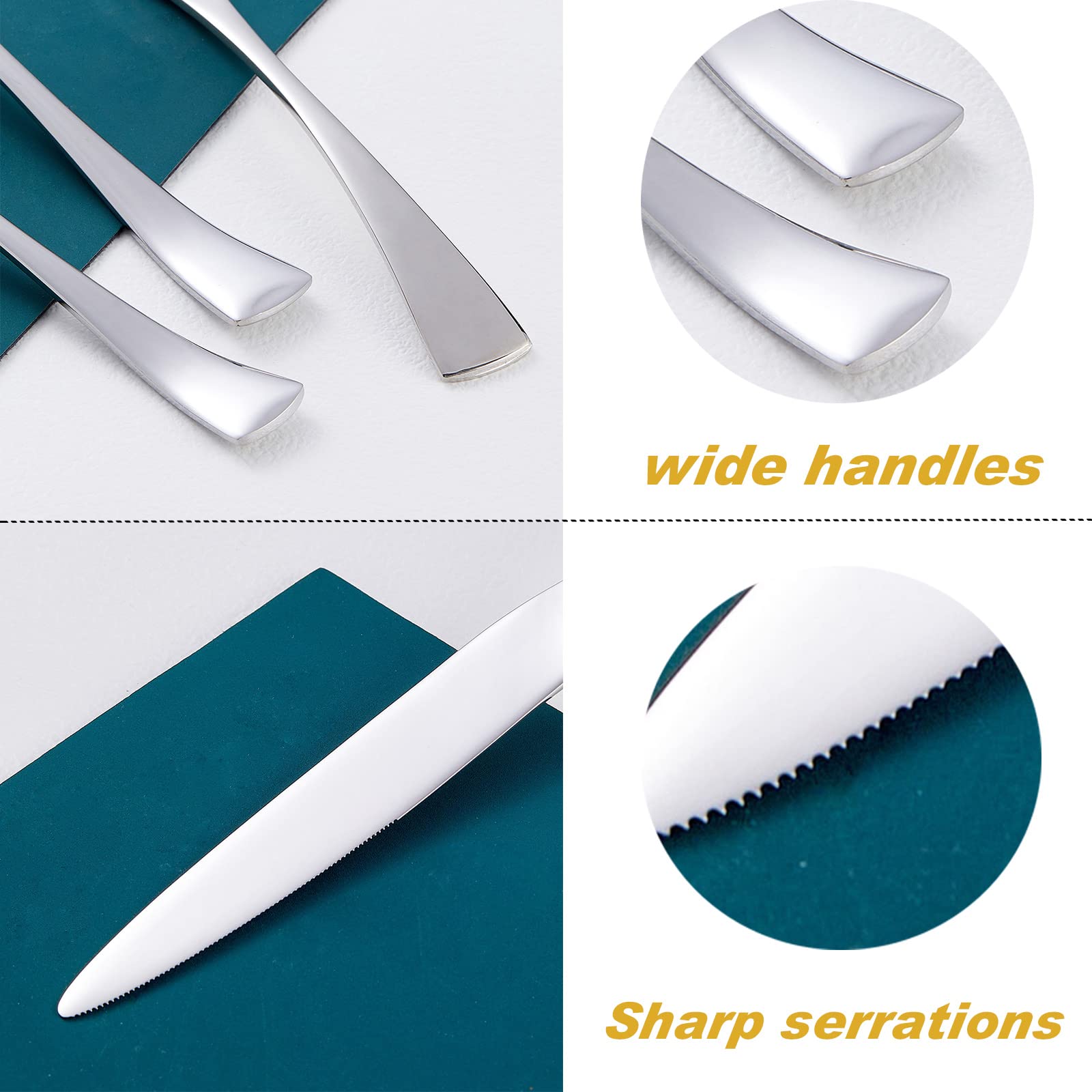 Premium 18/10 Stainless Steel Silverware Set for 4 - 20-Piece Flatware Cutlery Set with Knives, Forks & Spoons - Dishwasher Safe & Rustproof - Elegant Dining for Restaurants, Weddings & Everyday Use