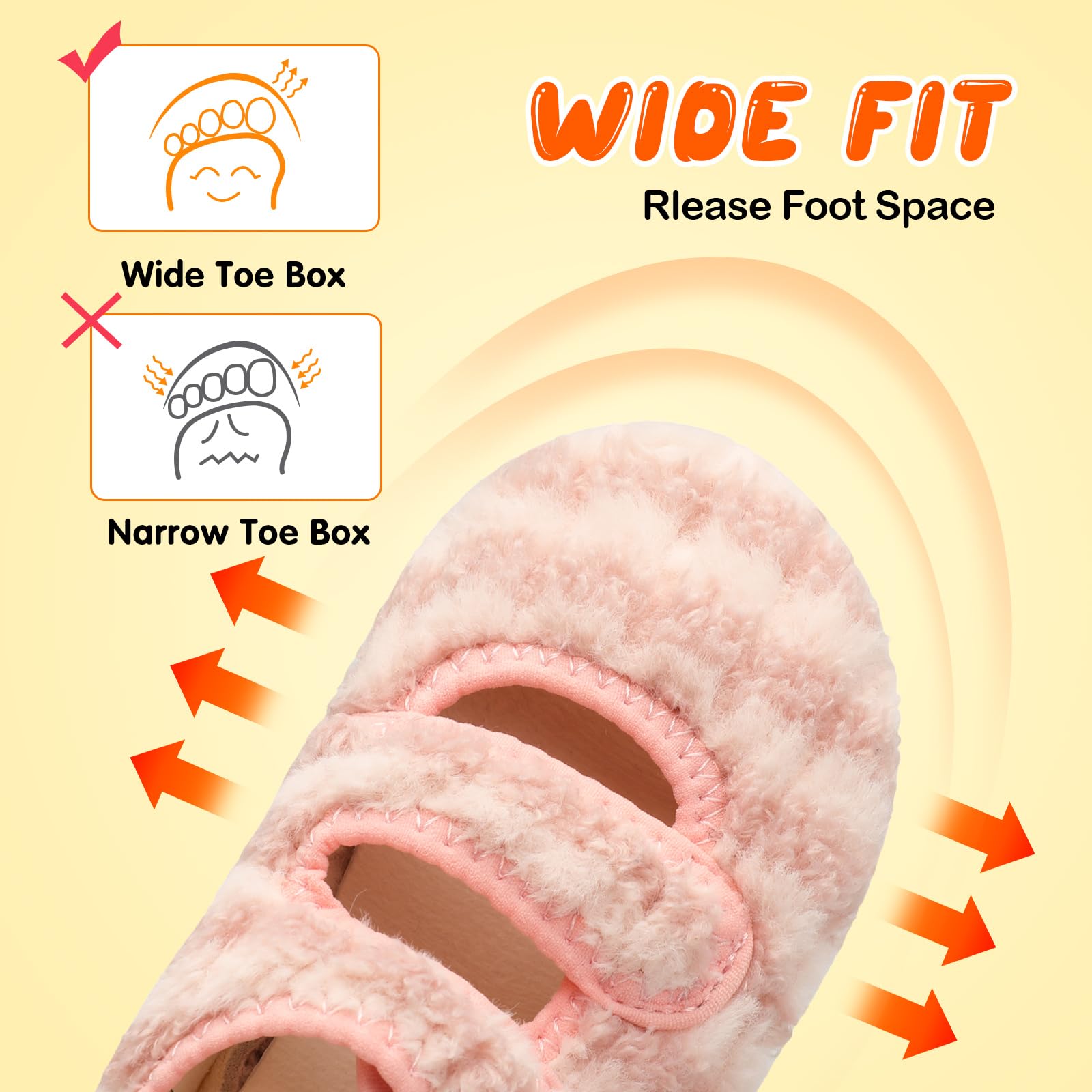 FEETCITY Warm Toddler House Slippers for Boys & Girls - Soft Winter Indoor Home Shoes with Non-Slip Soles - Perfect for Playtime, Nursery and Cozy Family Moments at Home