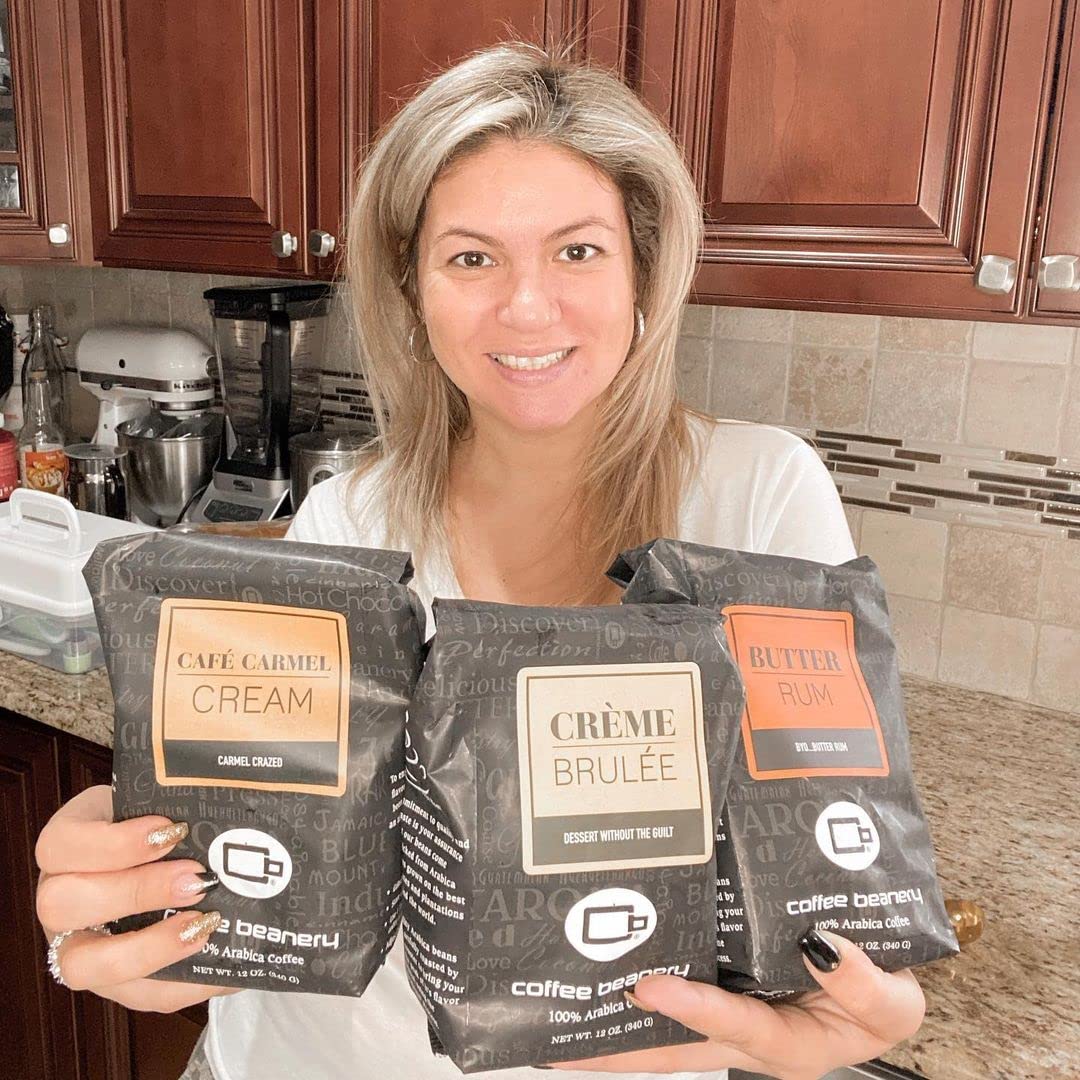Caramel Vanilla Latte Flavored Decaf Coffee | Specialty Arabica Medium Roast | 12oz Coarse Ground | Perfect for Home Brewing & Office Use