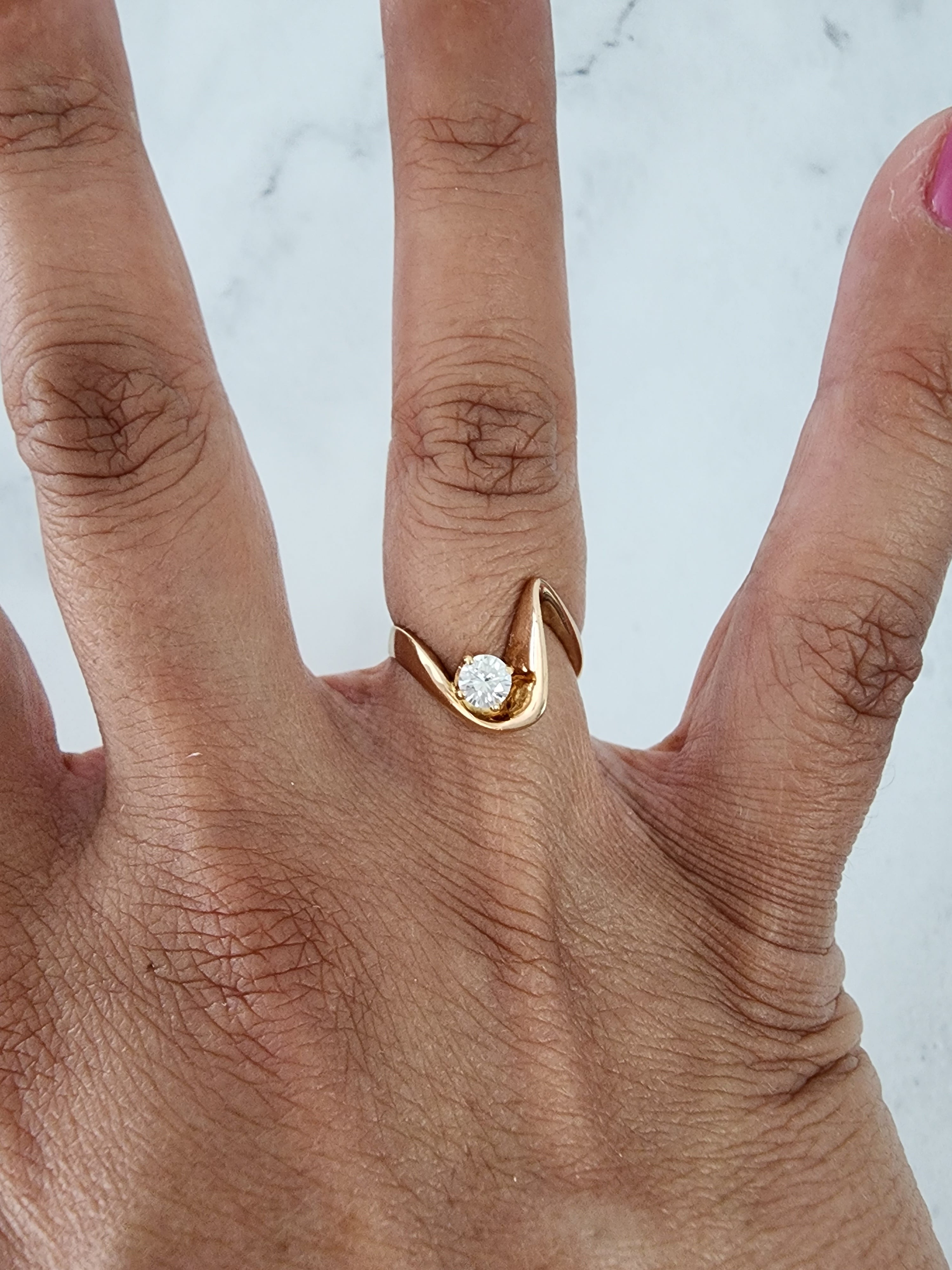 0.25 Carat Diamond Musical Note Ring in 14K Yellow Gold - Perfect Gift for Musicians, Music Lovers & Special Occasions