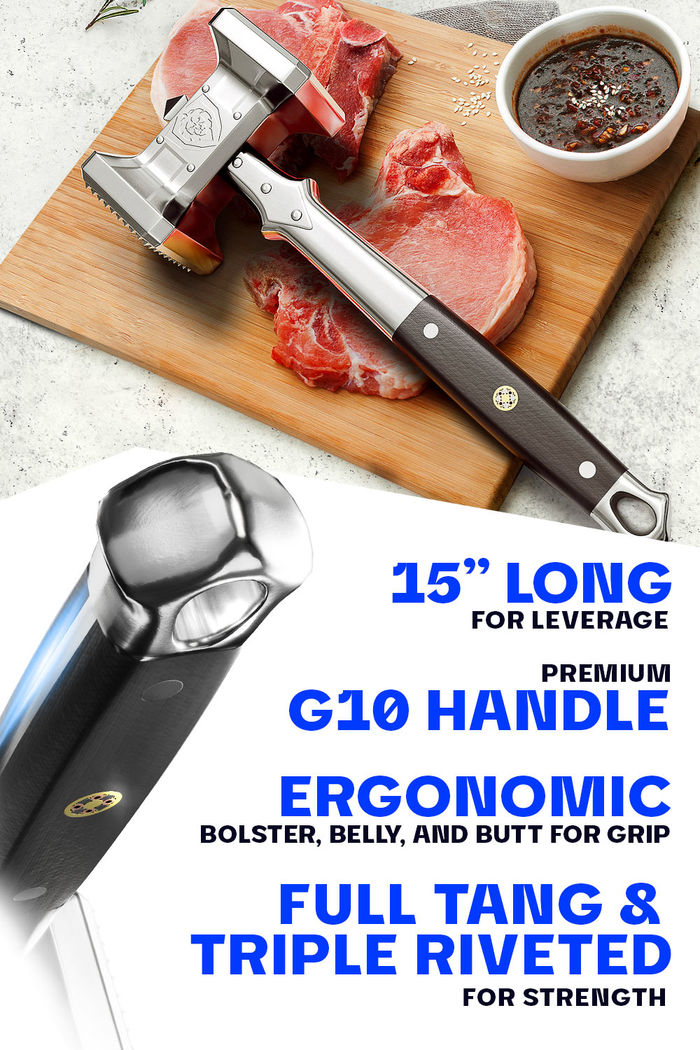 Premium Dalstrong Meat Tenderizer - 15
