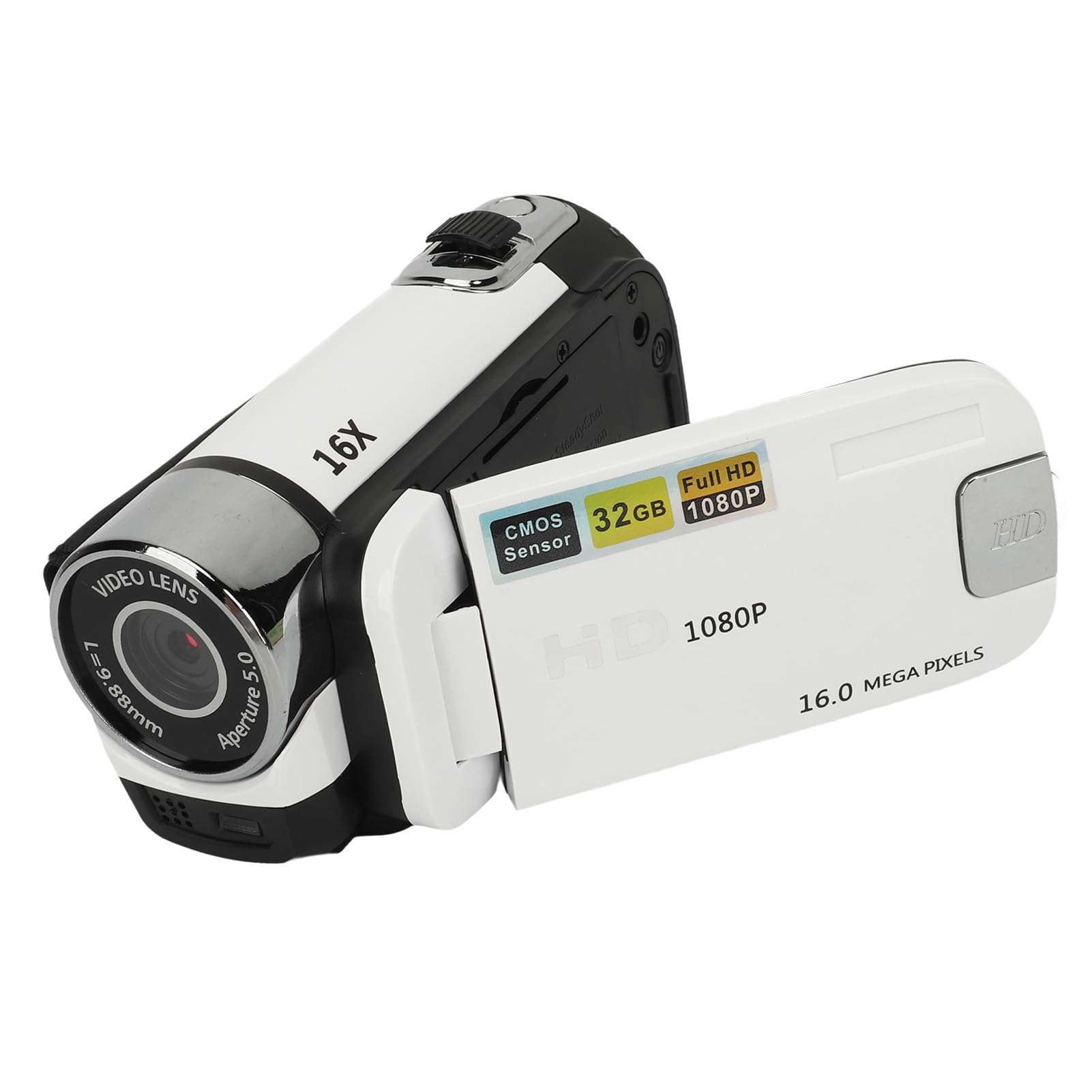 **Plyisty Kids Video Camera - 1080P HD 16MP Digital Camcorder with 16X Zoom, Vlogging Camera for Toddlers, Girls & Boys (White) - Perfect for Birthday Gifts, Travel & Family Recording**