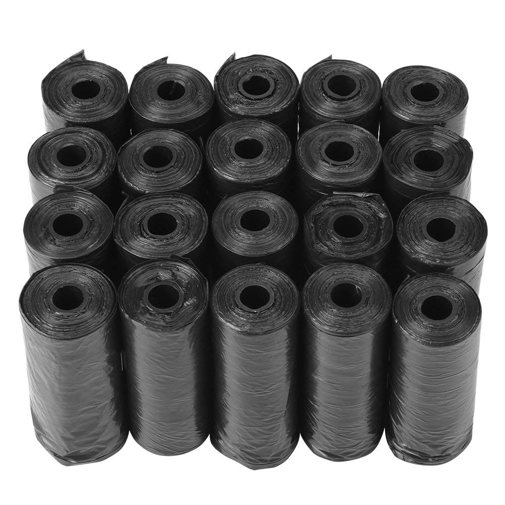 Eco-Friendly Unscented Dog Waste Bags for Poop Cleanup - Biodegradable Pet Waste Disposal Bags (Black) - Perfect for Park Walks, Backyard Cleanup & Travel with Your Dog