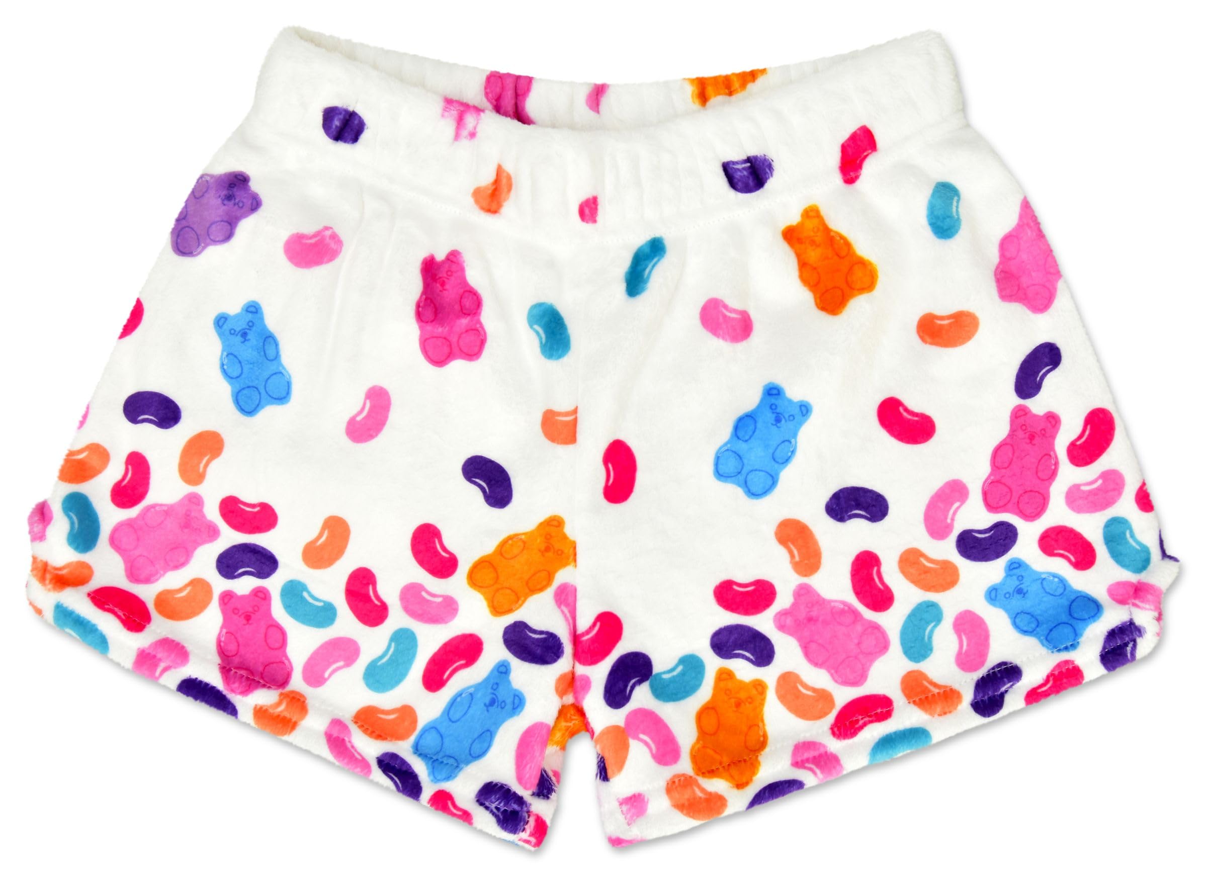 iScream Big Girls Silky Soft Fun Print Plush Fleece Shorts - Candy Land Collection | Cozy Lounge Pajama Shorts for Women & Teens | Perfect for Sleepovers, Relaxing at Home & Summer Nights