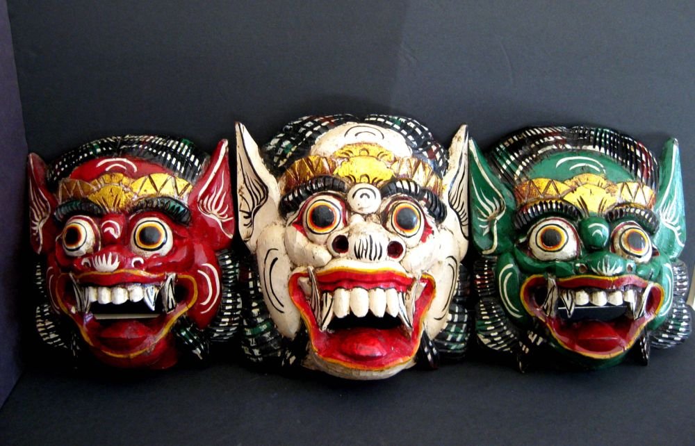 OMA® Barong Mask - Handcrafted African Bali Protection Mask Statue for Good Luck & Fortune | Federal Trademark Logo | Home Decor, Wall Art & Spiritual Gift