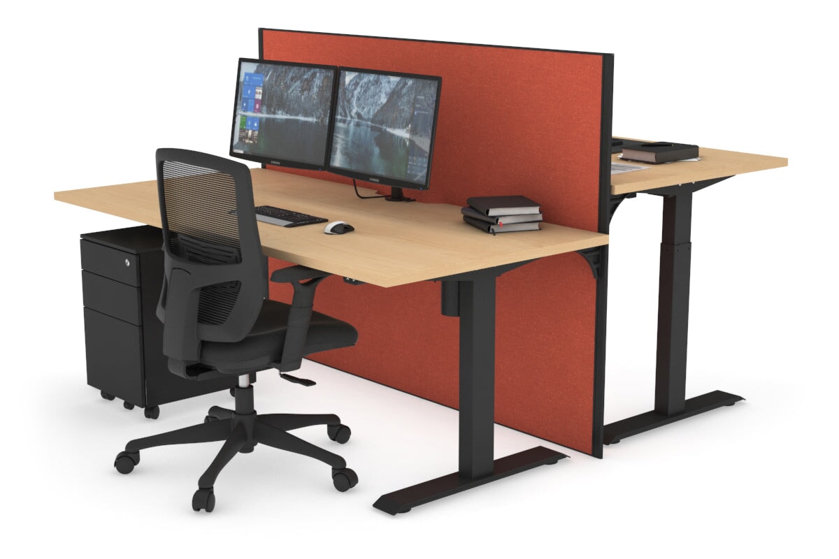 Height Adjustable 2 Person Workbench - 1400L x 800W with Cable Management | Heavy Duty Office & Workshop Desk for Collaborative Work & DIY Projects