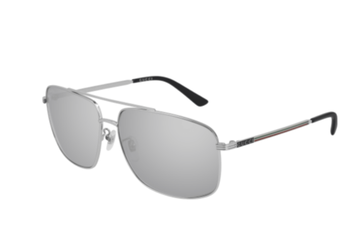 Gucci GG0836SK 003 Silver Grey Square Men's Sunglasses - Stylish UV Protection for Outdoor Activities & Fashion